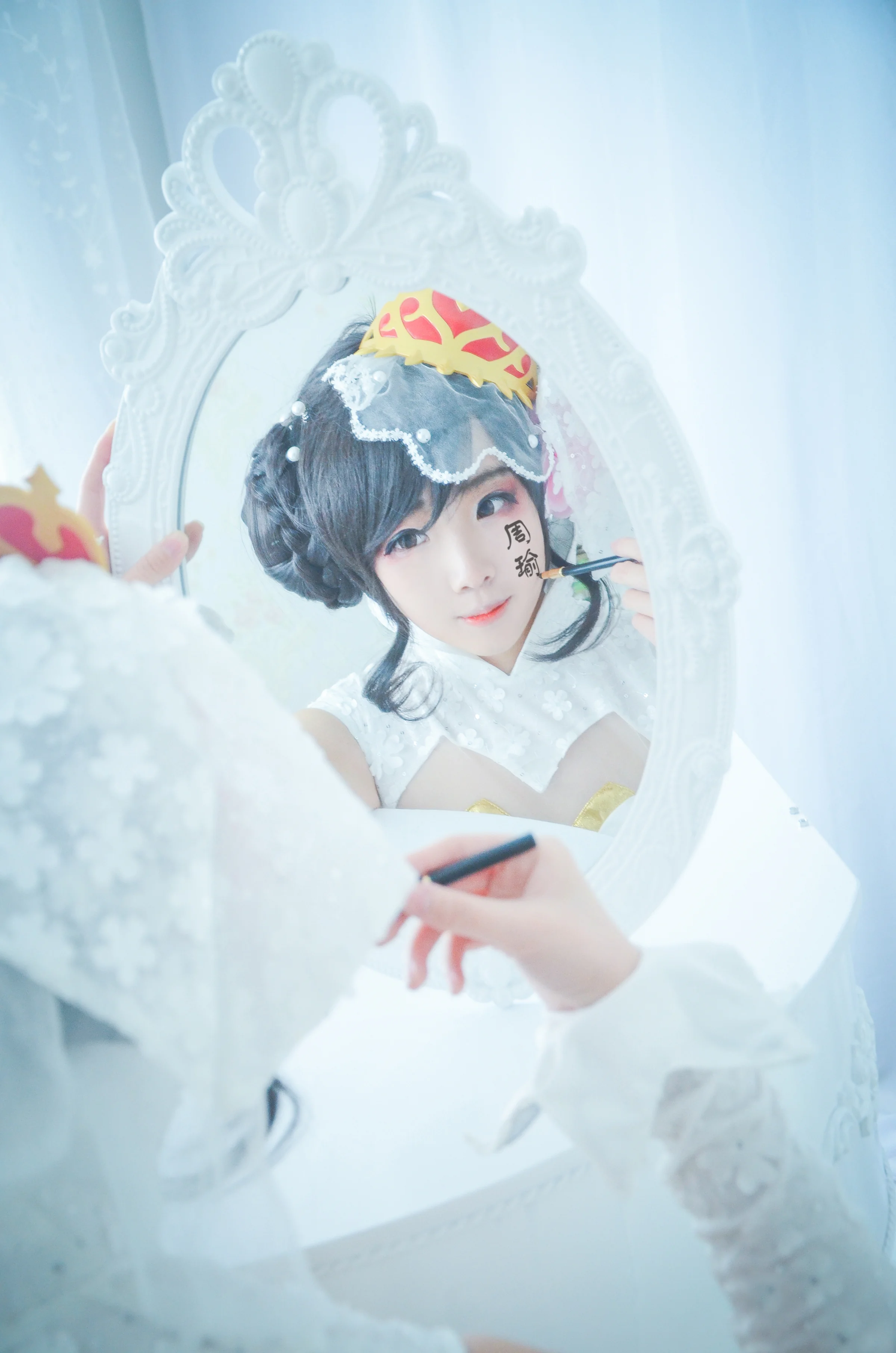 王者荣耀 小乔纯白花嫁COS写真