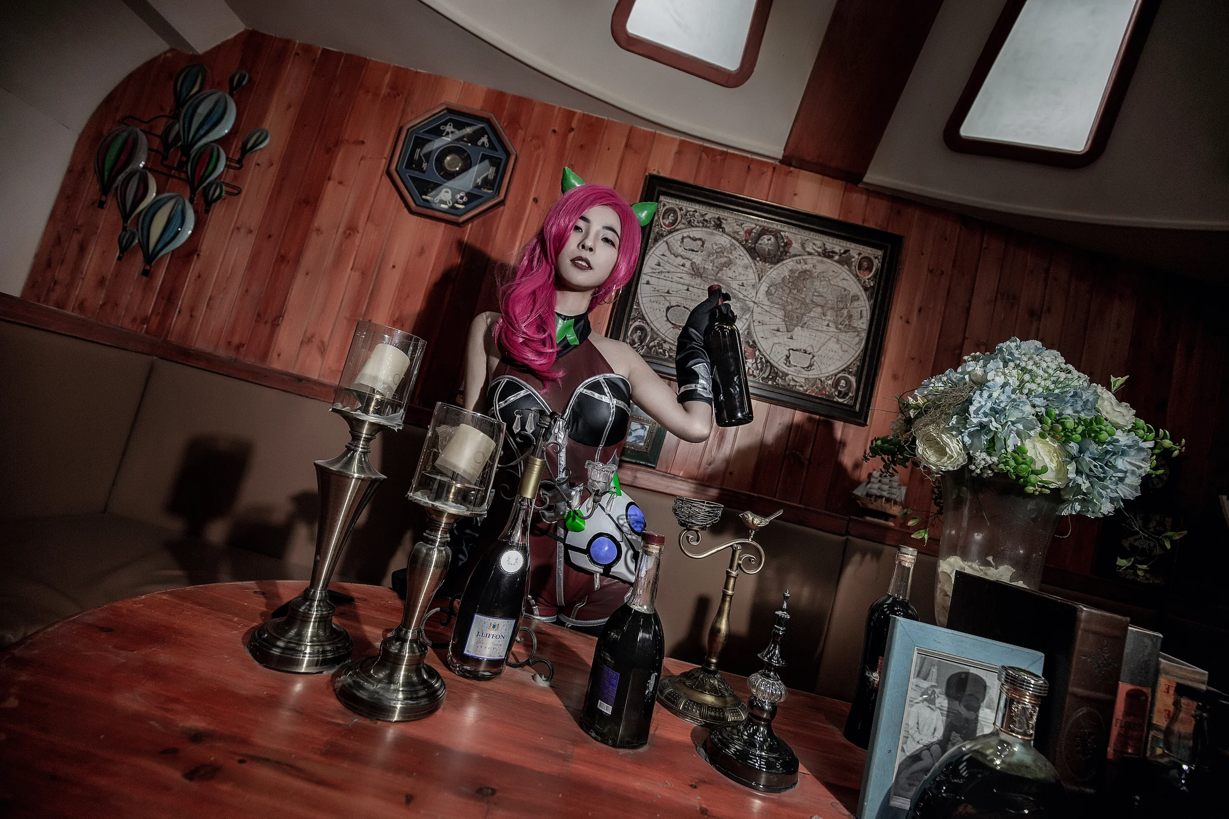 王者荣耀荆轲暗夜猫娘COS写真