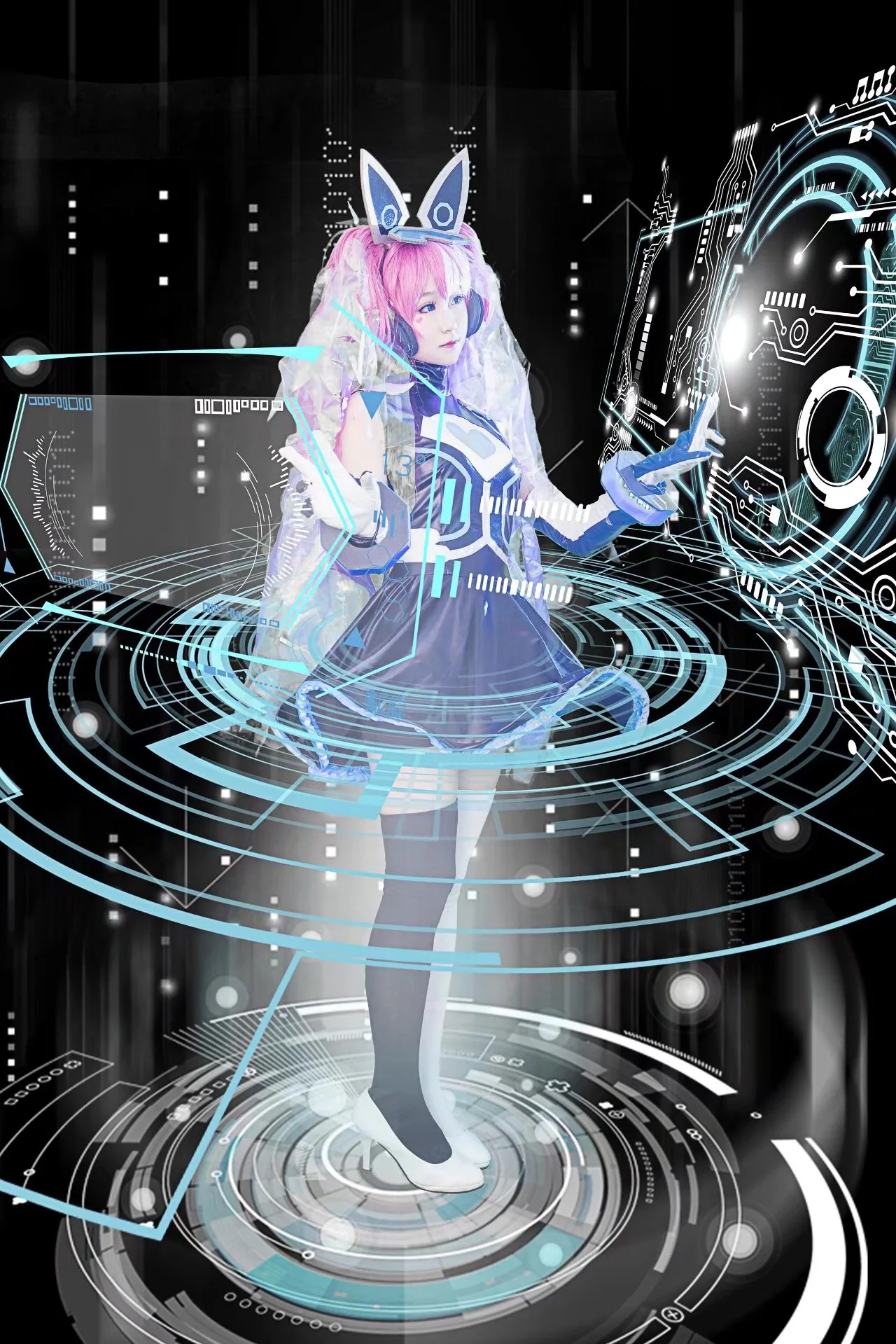 王者荣耀 安琪拉心灵骇客COS写真