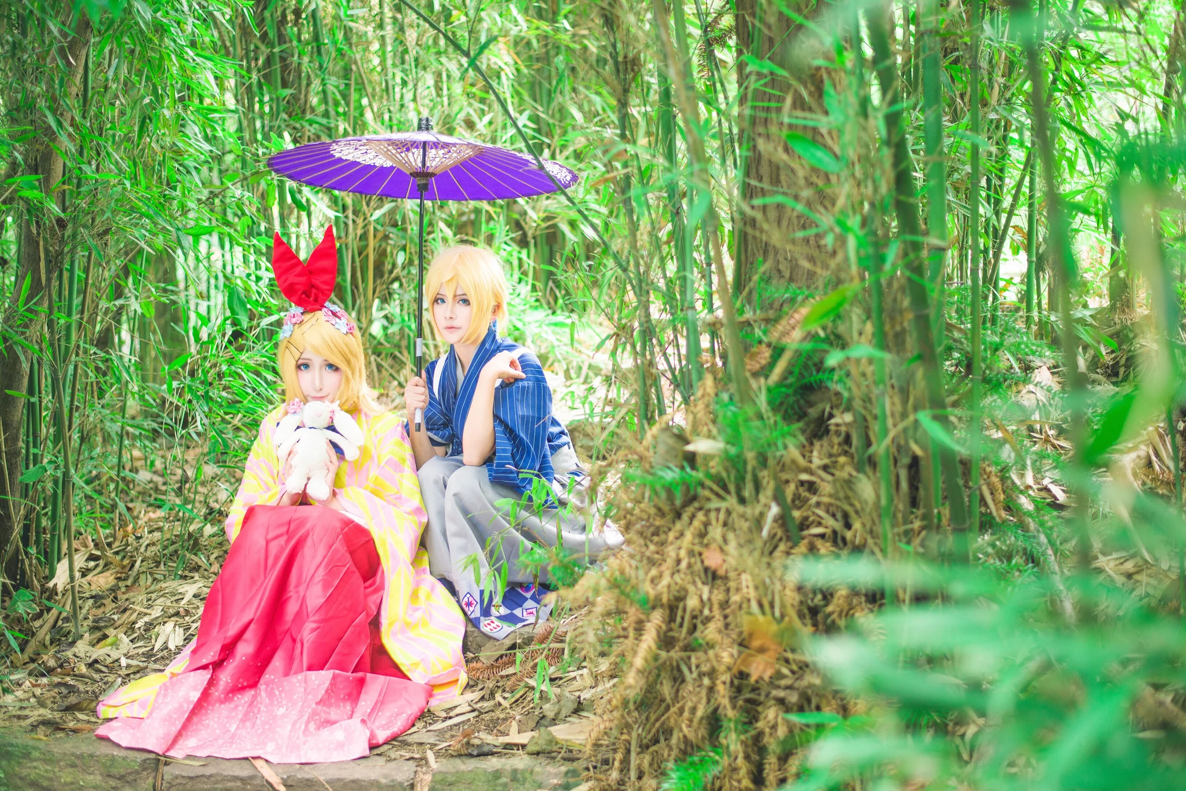 VOCALOID镜音连花色衣手办COS写真