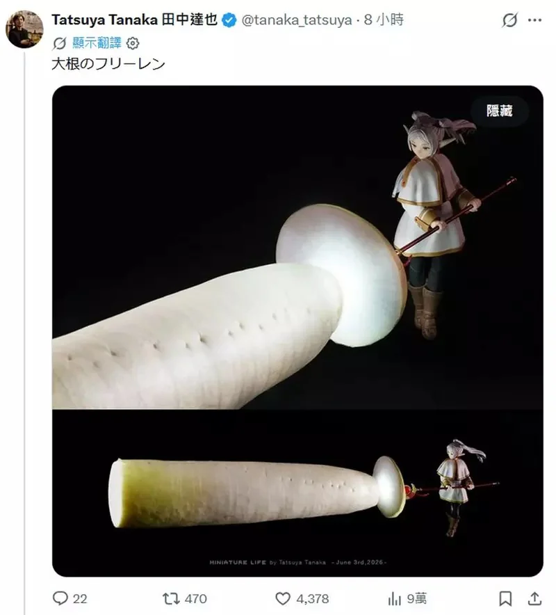 微型攝影師靈光一閃《大根的芙莉蓮》用白蘿蔔替代魔法大砲也超適合｜高清图片集