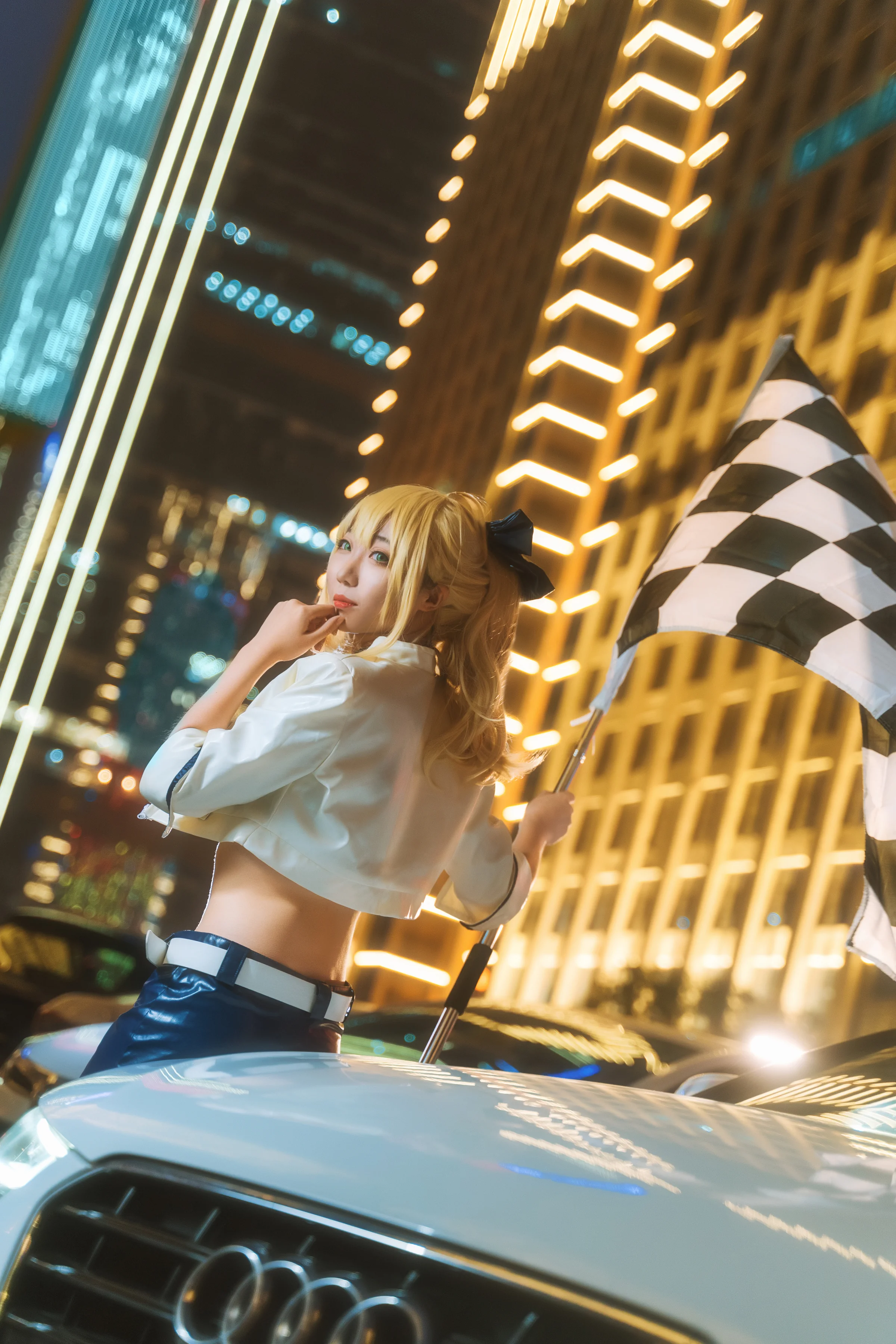 fate saber 赛车娘COS写真