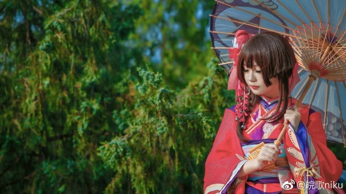 阴阳师神乐COS写真，萌妹子