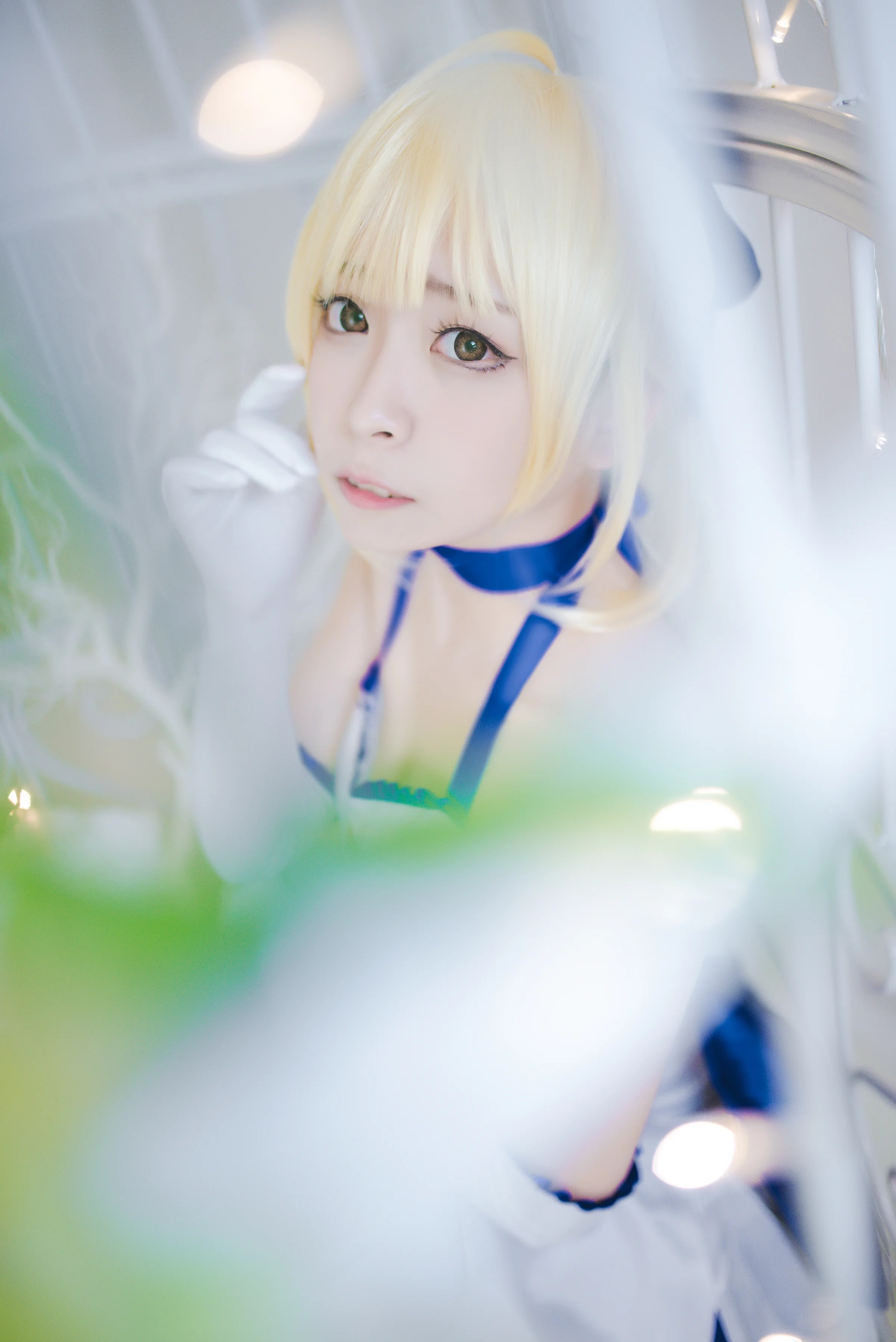 型月十年之Saber lily蓝百合礼服COS写真