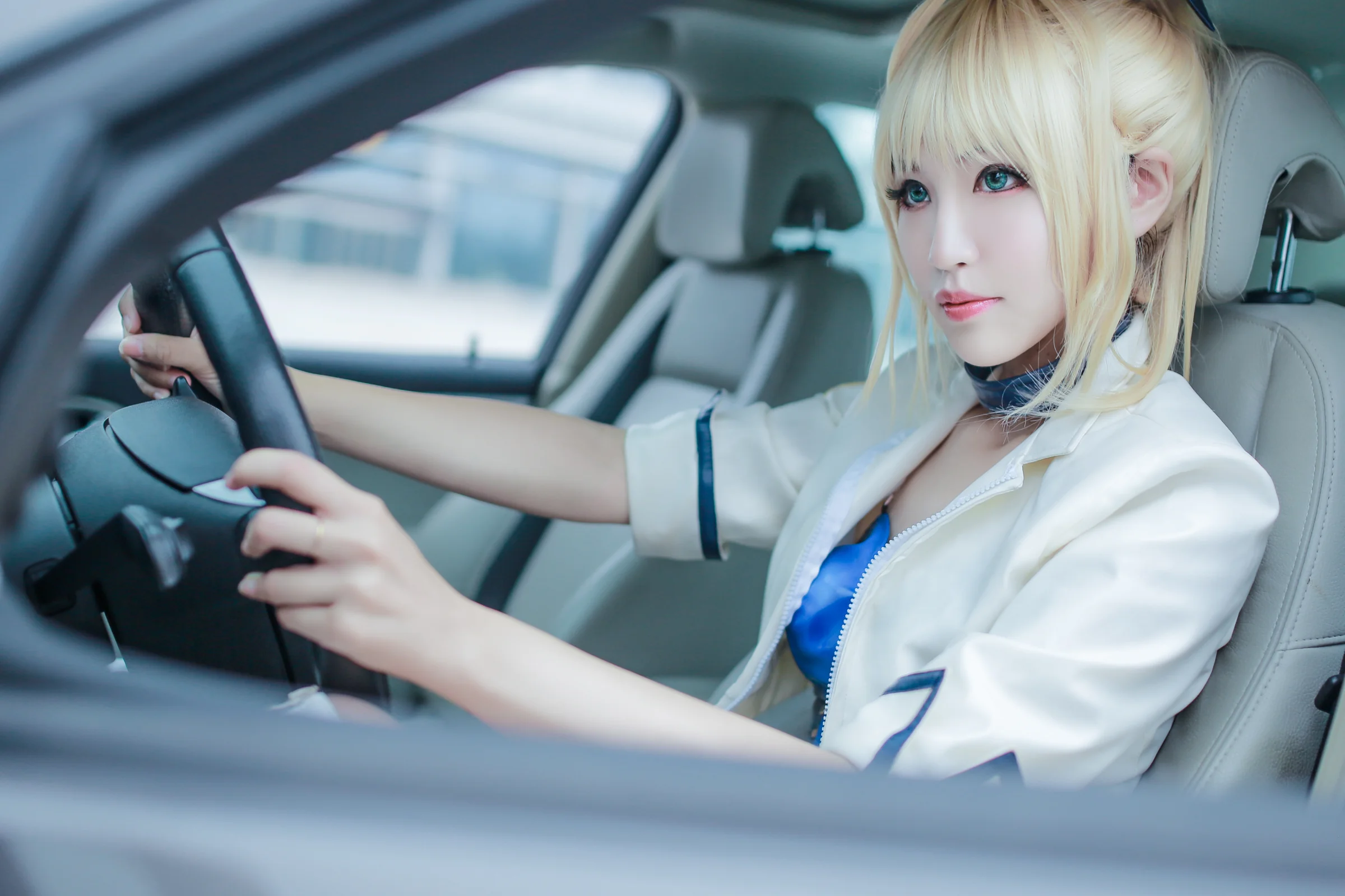 fate saber 赛车娘COS写真