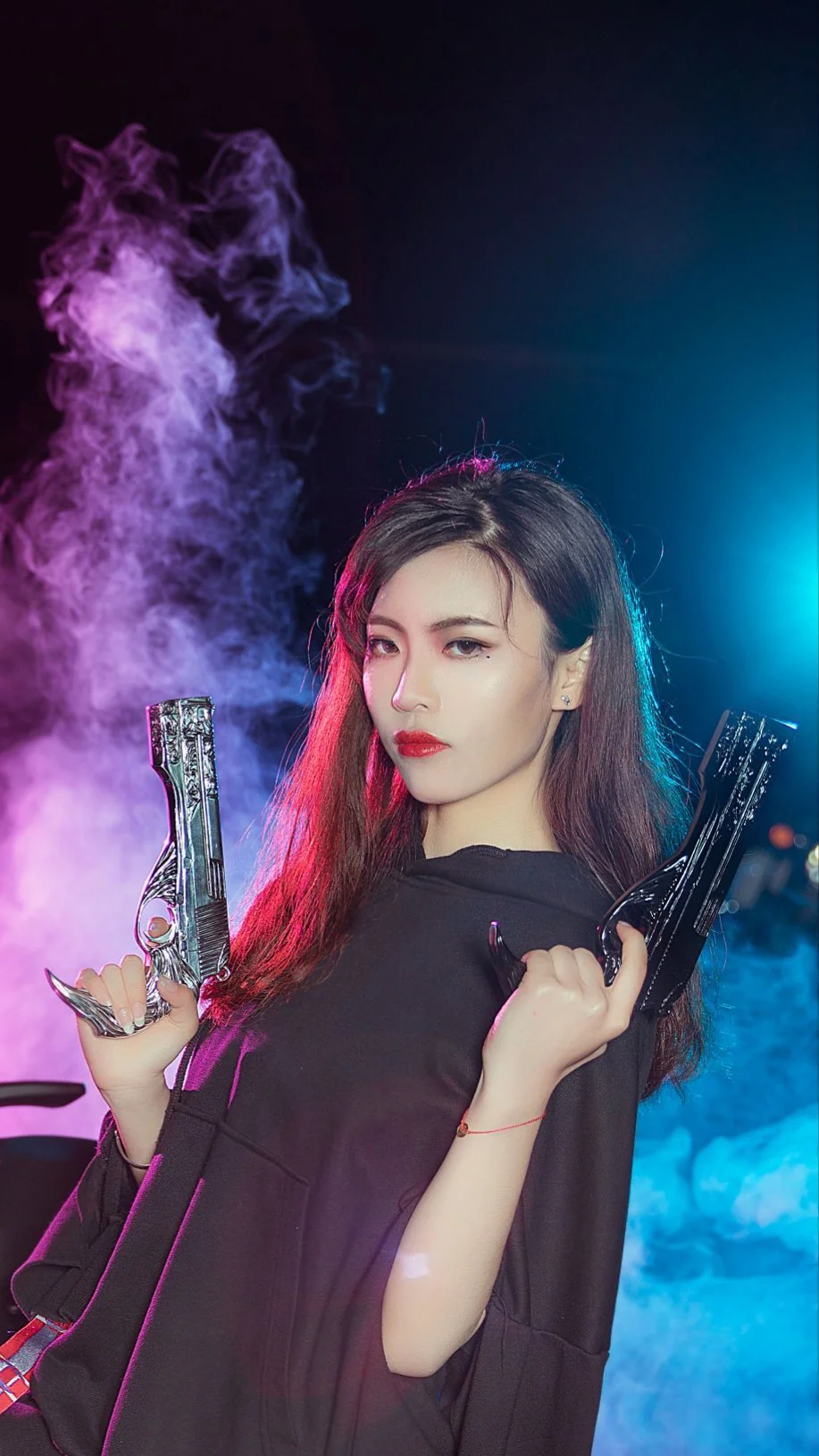 蝉女廖兮 机车少女COS写真