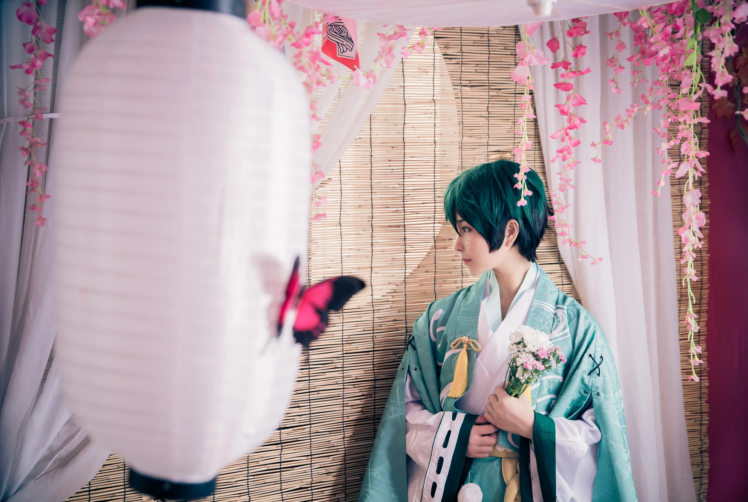 我的英雄学院绿谷出久花季和服COS写真