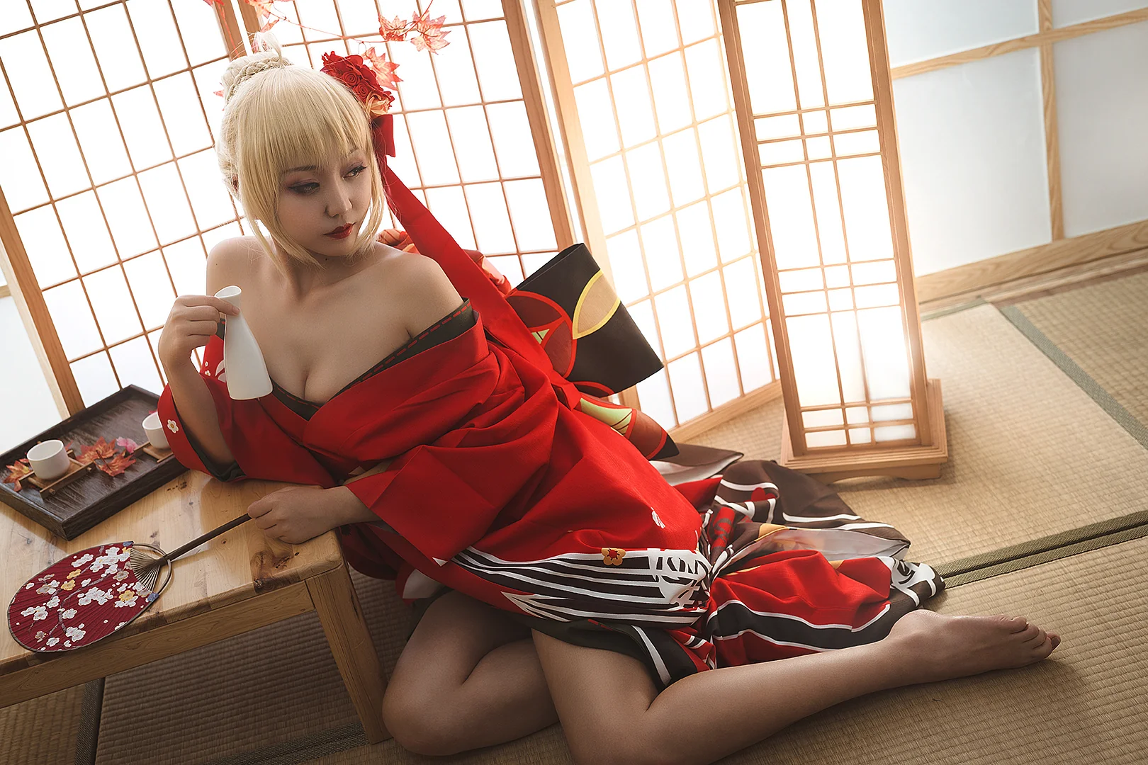 fate/grand order尼禄和服COS写真