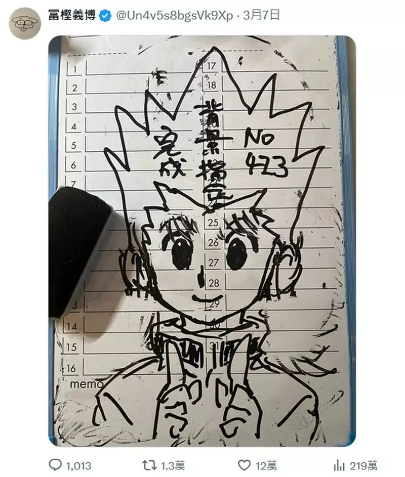 冨樫義博在網上分享《獵人》最新進度 也許不久之後休刊模式就會更改成復刊模式囉｜高清图片集