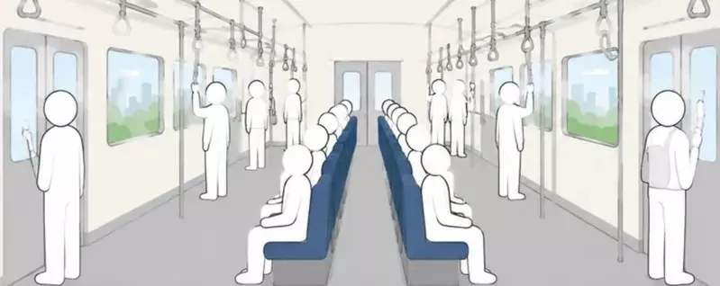 日本網友質疑《電車座位為什麼不擺在中間》從此就不用顧慮別人的視線了｜高清图片集