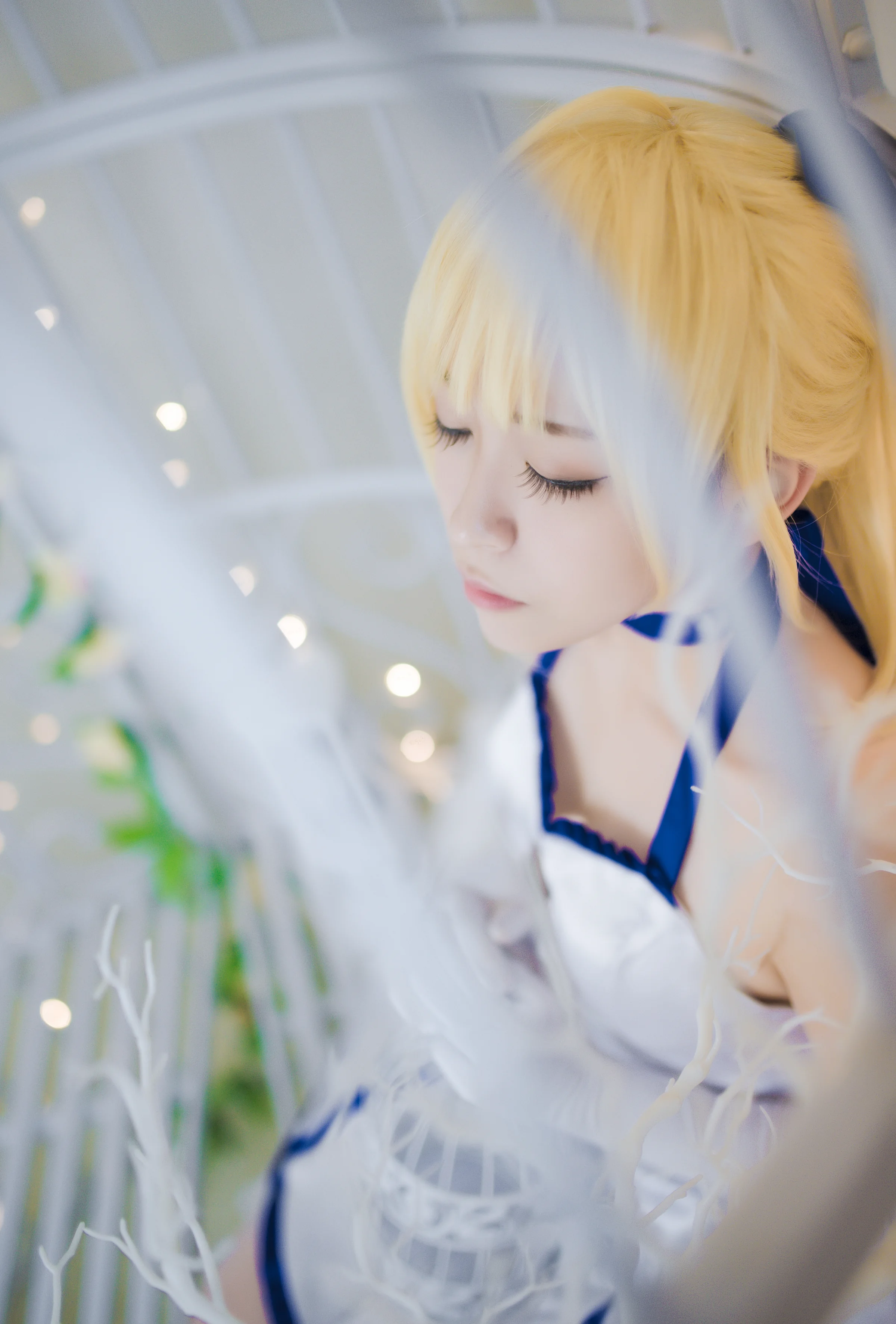 型月十年之Saber lily蓝百合礼服COS写真