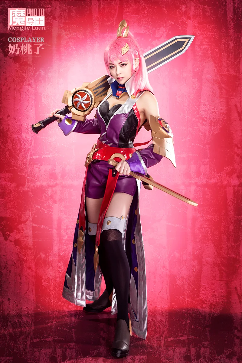 魔导士联合电竞美女解说奶桃子出品王者荣耀花木兰COS写真