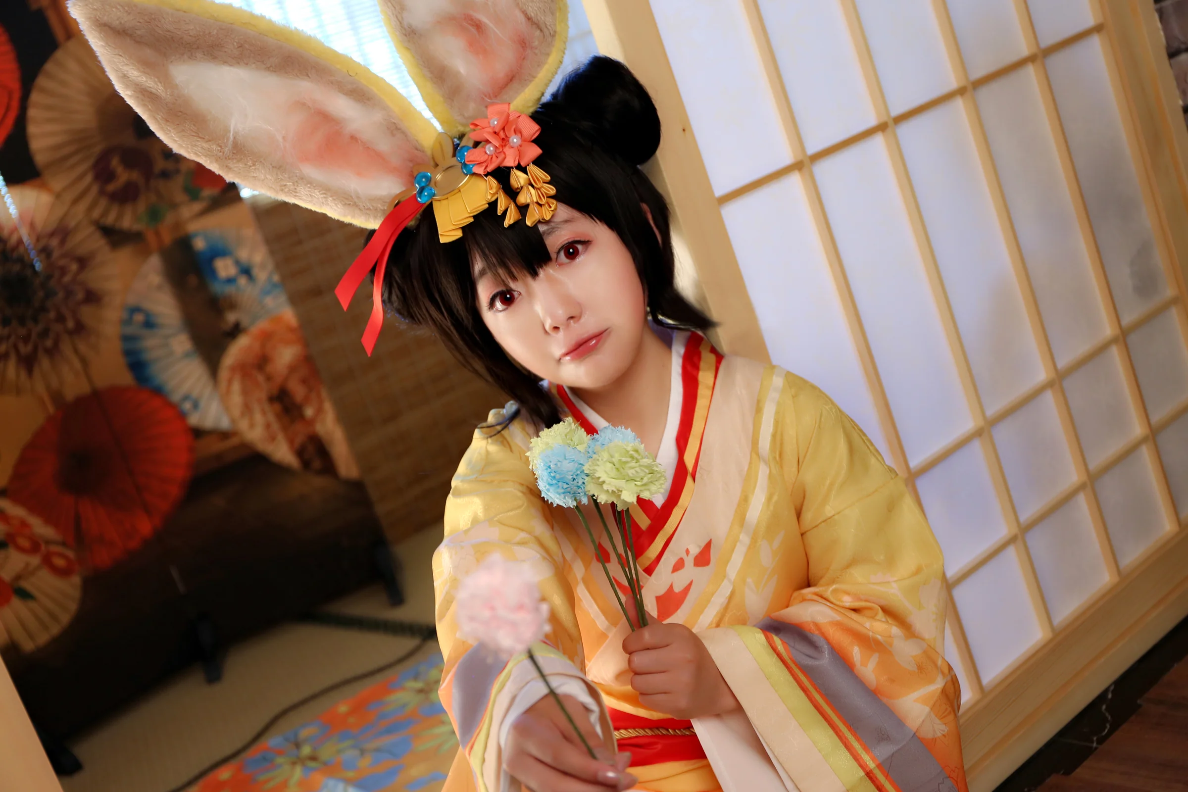阴阳师山兔稚兔童心COS写真