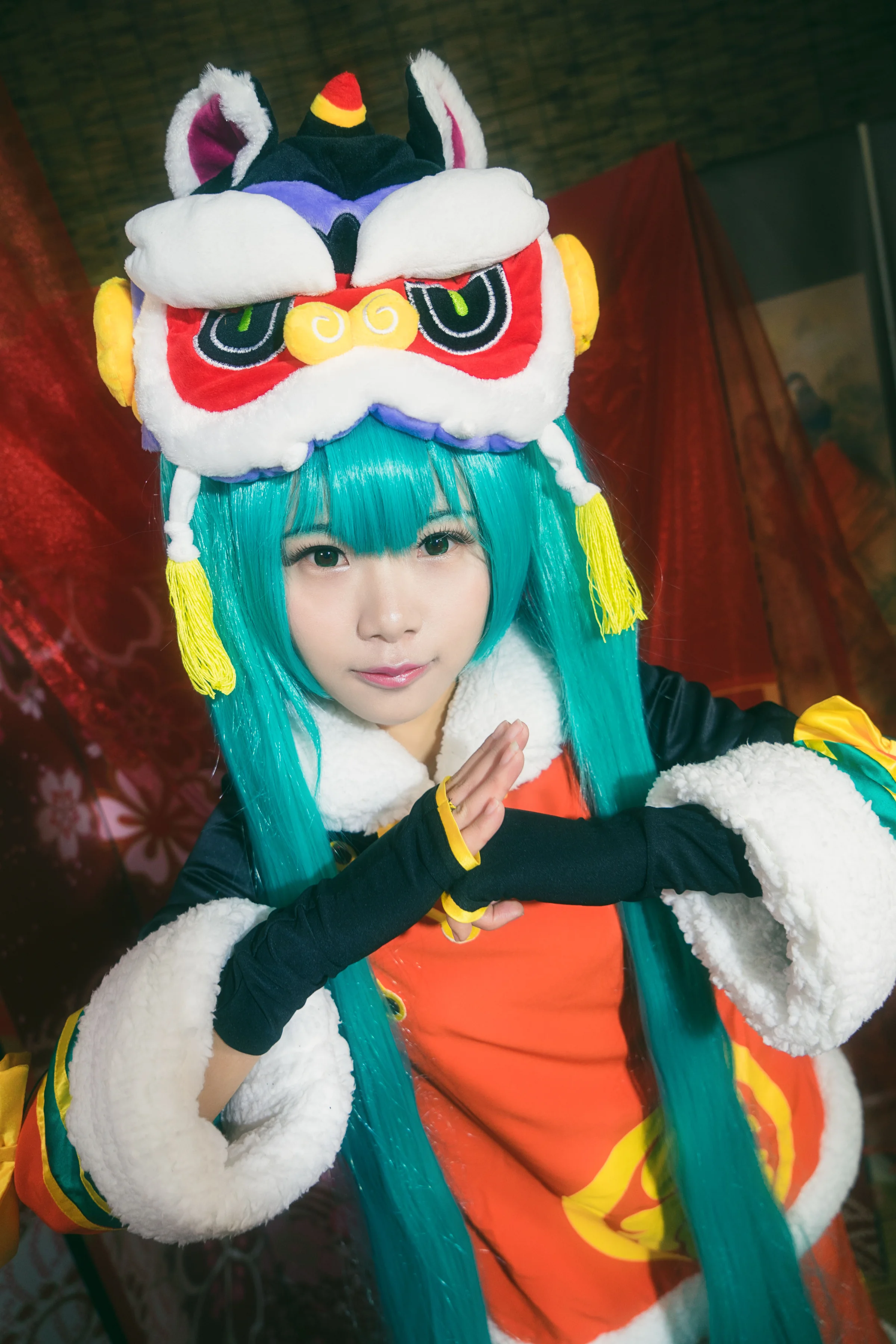 V家初音未来狮子舞COS写真