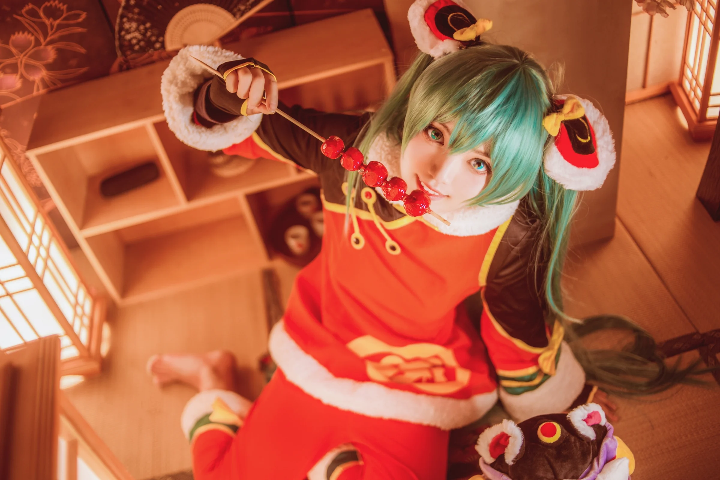 初音未来 新年舞狮COS写真
