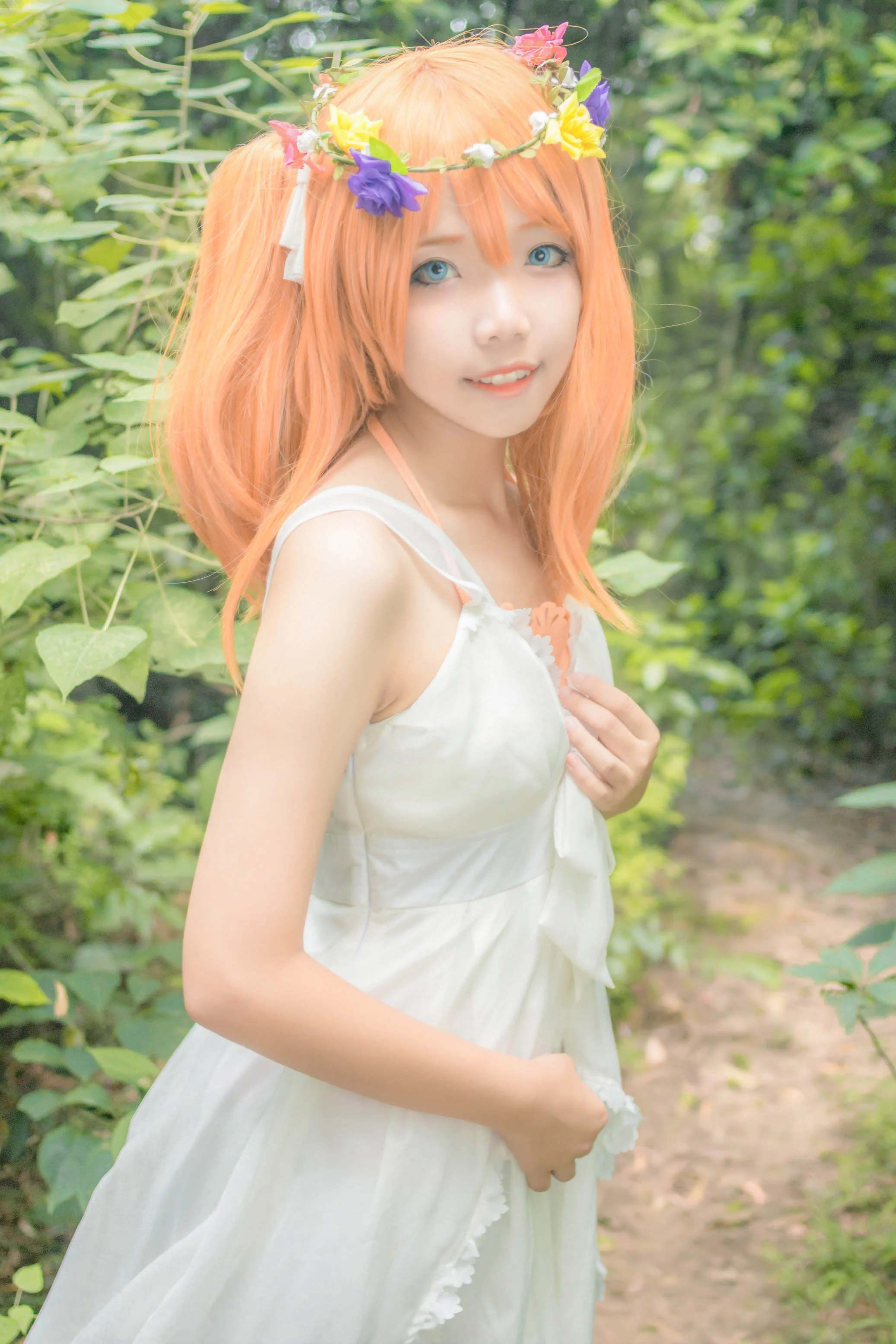 lovelive高坂穗乃果COS写真，森林里野炊，是不是很开心呢？