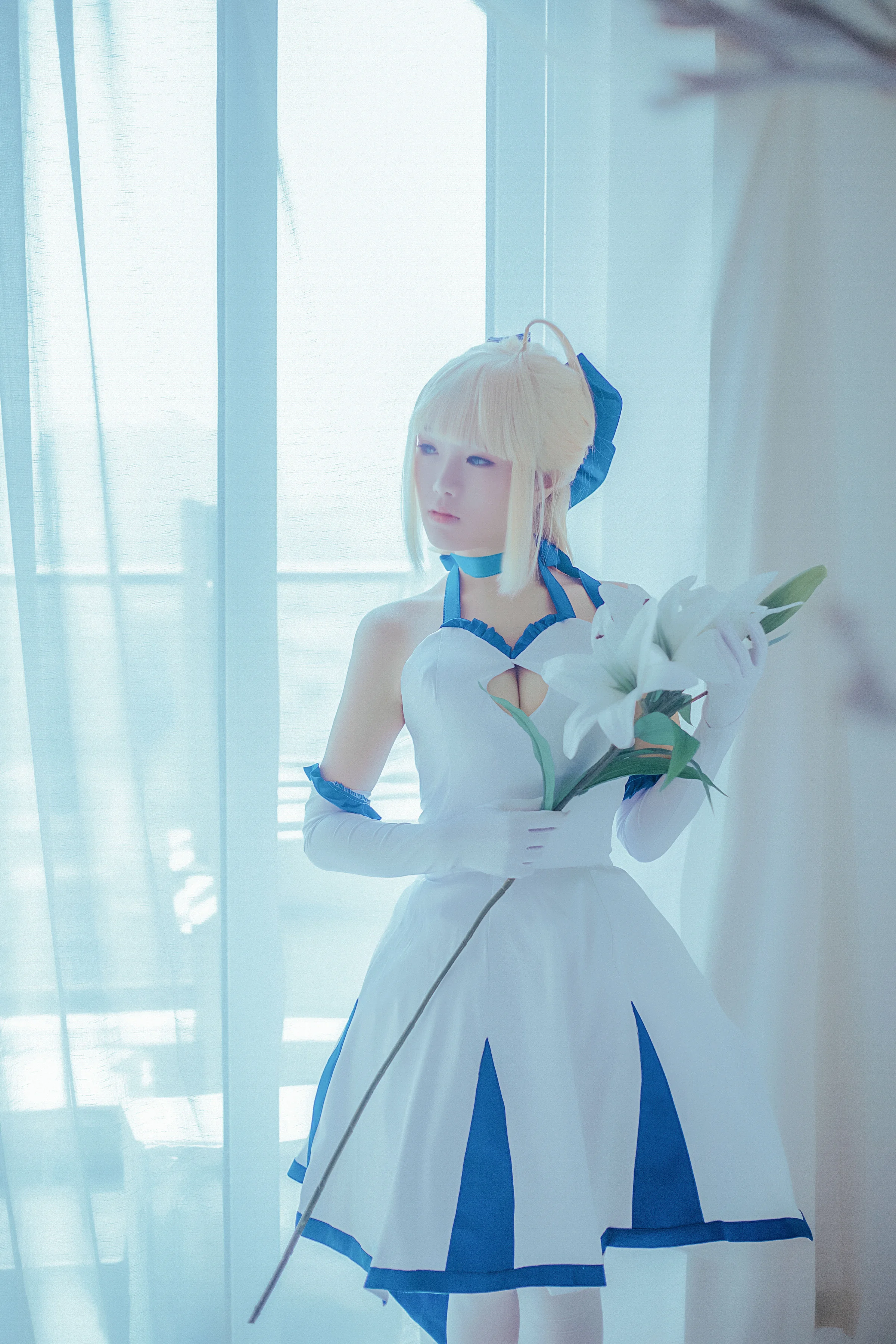 saber lily蓝百合COS写真