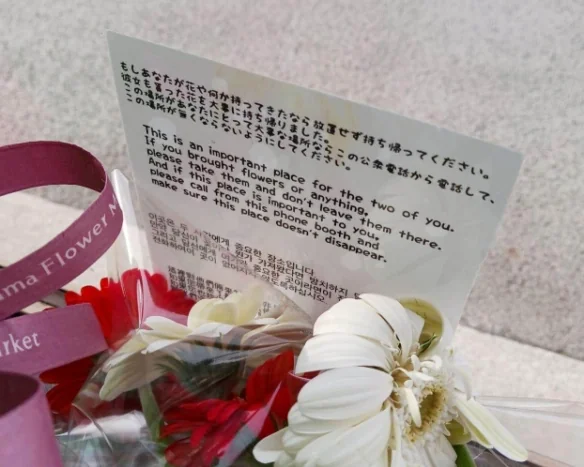 《链锯人》带动圣地巡礼热潮！东京电话亭被鲜花淹没｜高清图片集