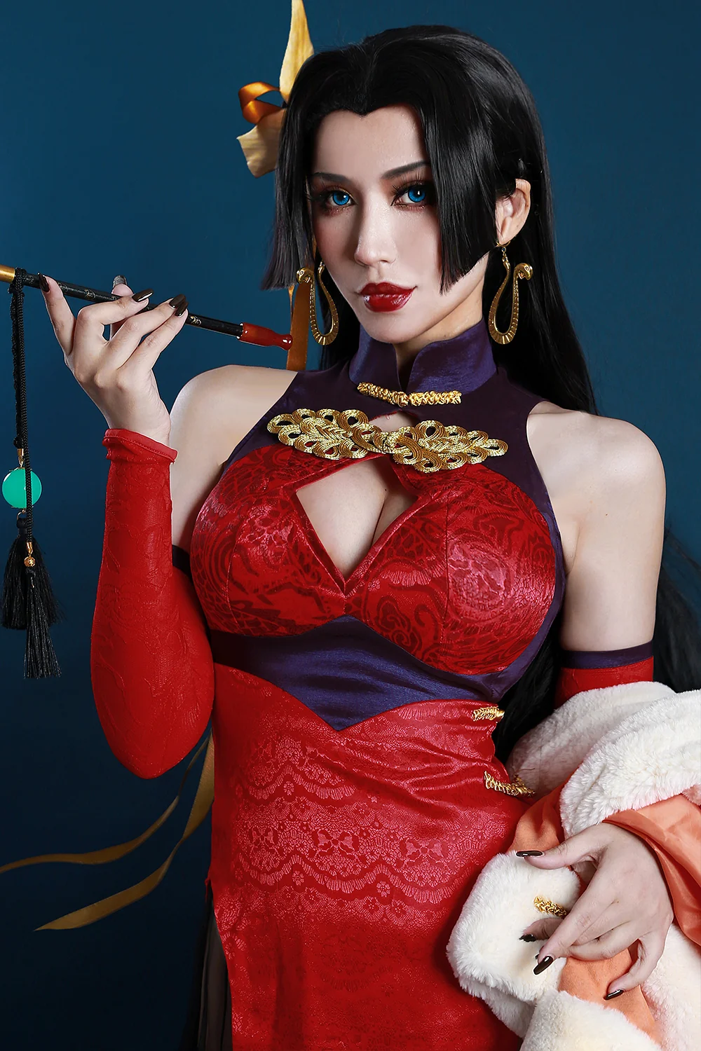《海贼王》 波雅汉库克同人旗袍COS写真