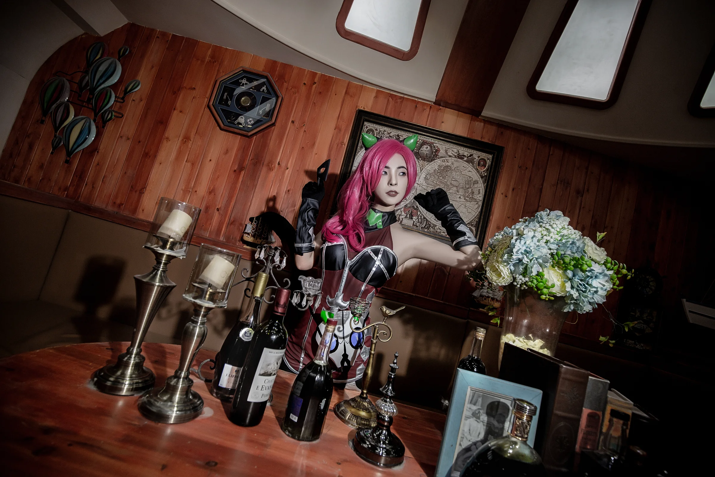王者荣耀荆轲暗夜猫娘COS写真
