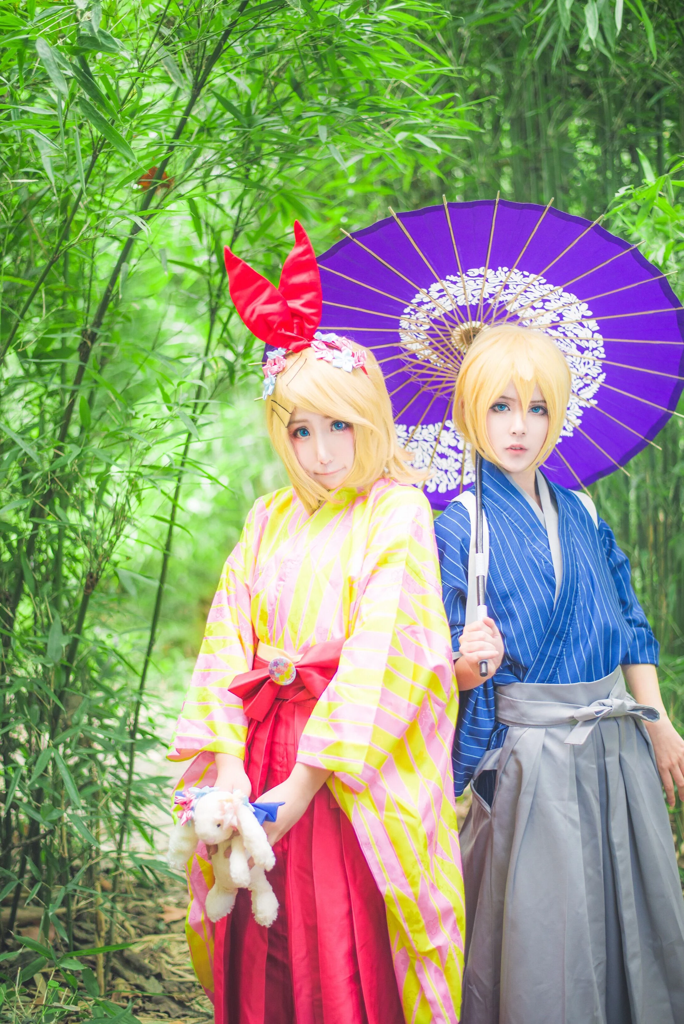 VOCALOID镜音连花色衣手办COS写真