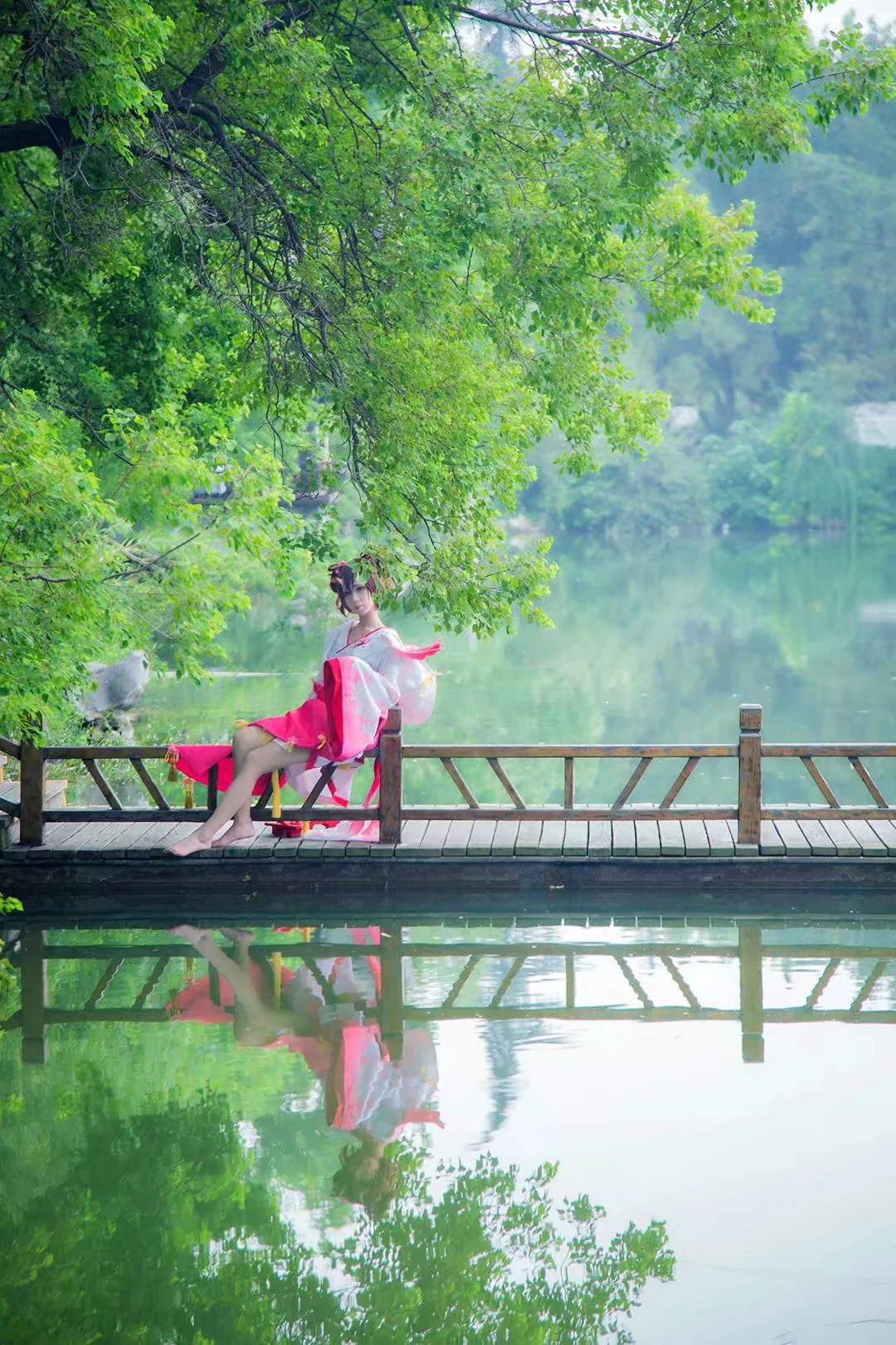 阴阳师桃花妖COS写真,一只桃花的妖怪