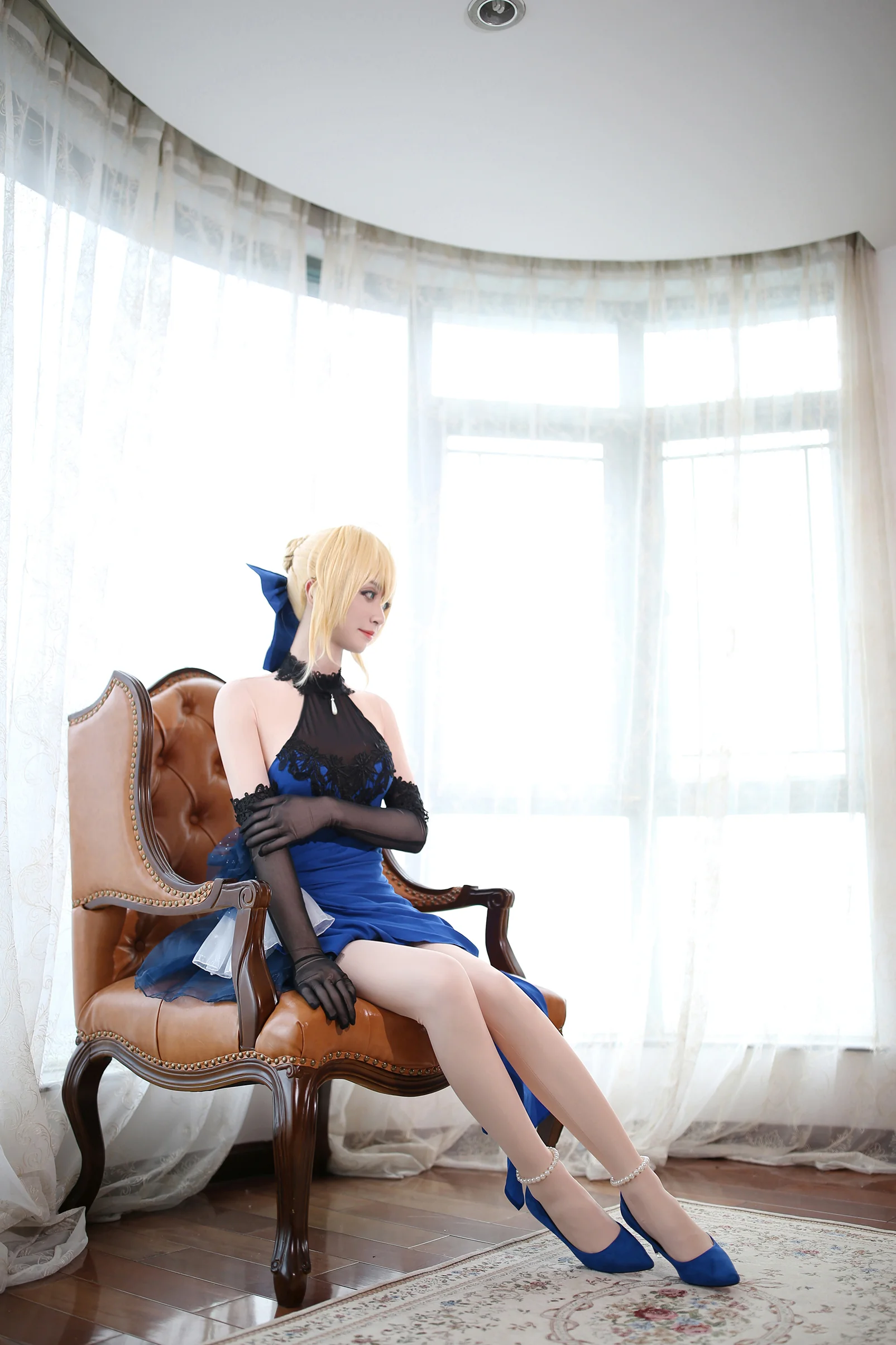 Fate/EXTELLA 阿尔托莉娅 蓝礼服 COS写真