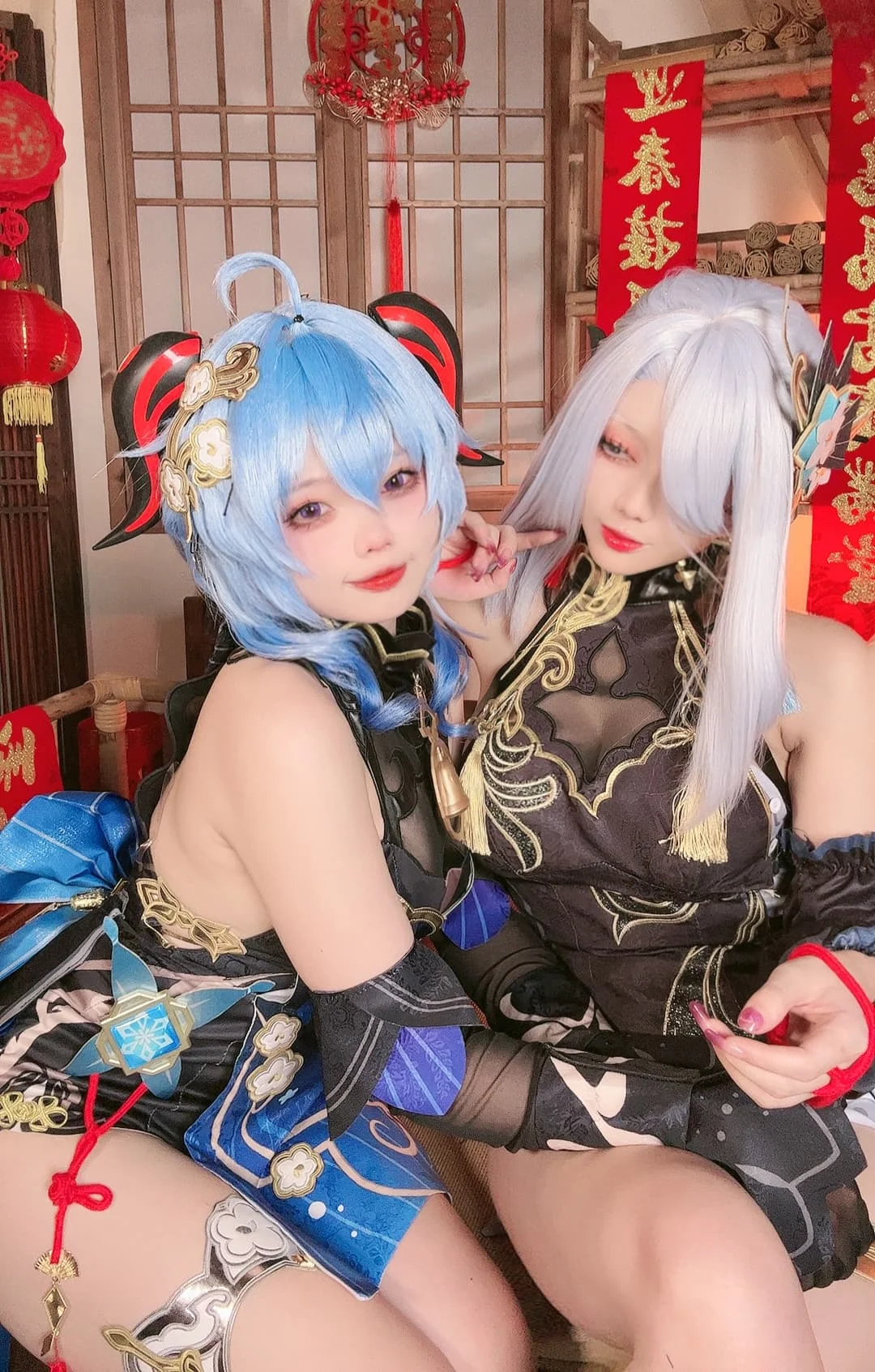九言&小瑶幺幺 – 原神新春 甘雨&申鹤海灯节双人｜高清图片集