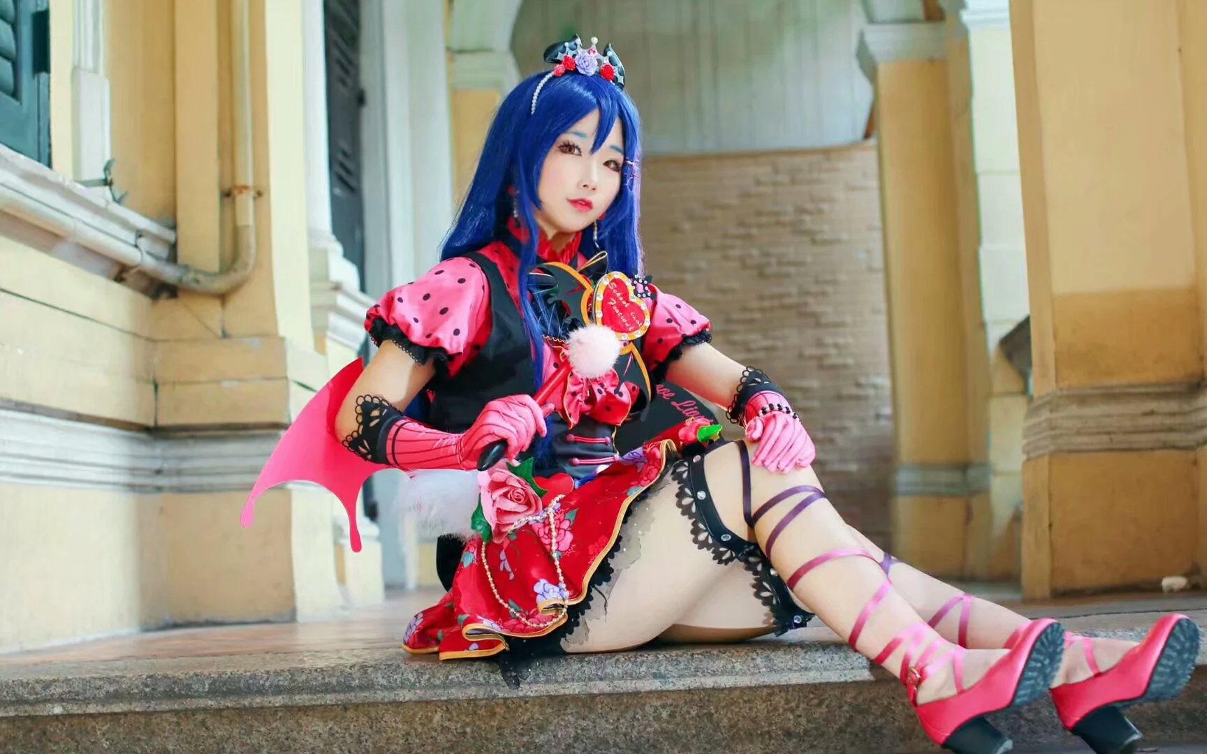 Love Live !园田海未COS写真，小恶魔要来偷走你的心哟