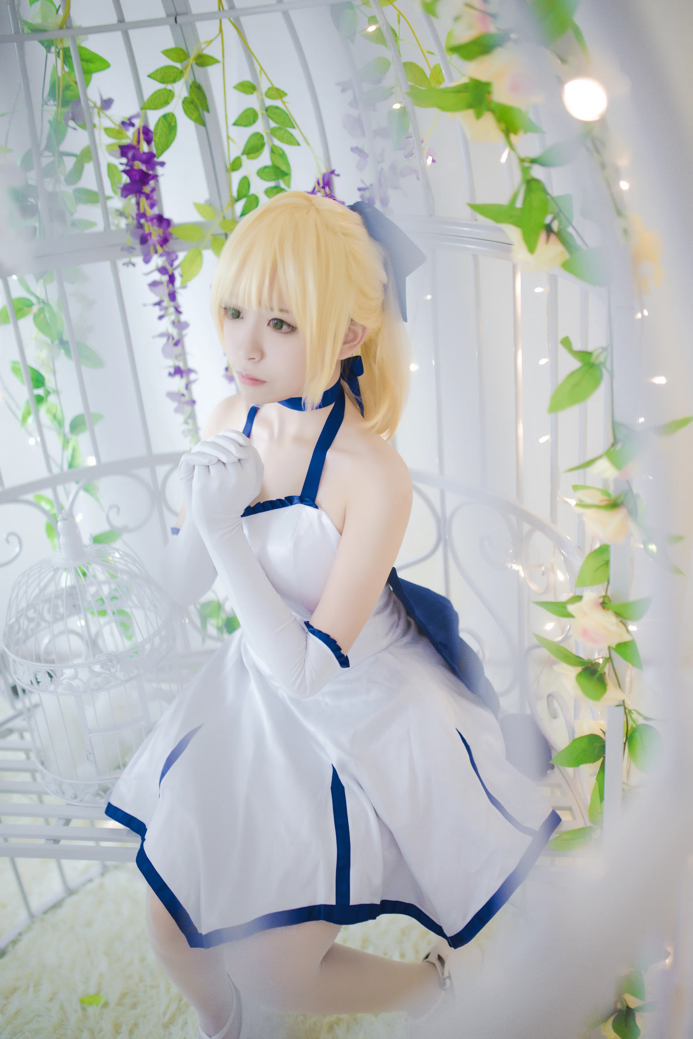 型月十年之Saber lily蓝百合礼服COS写真