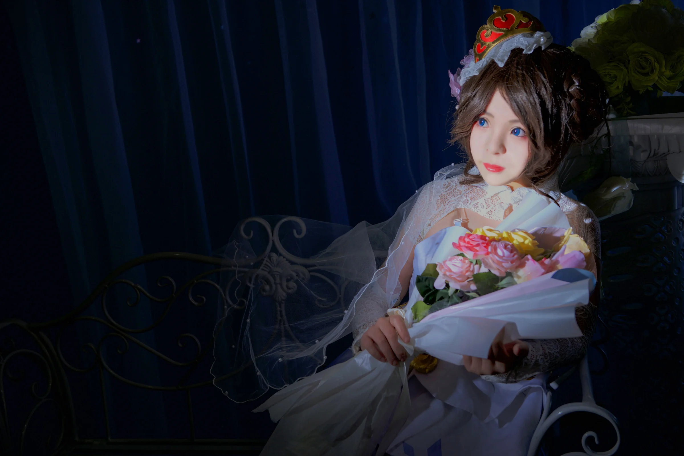 小乔纯白花嫁COS写真