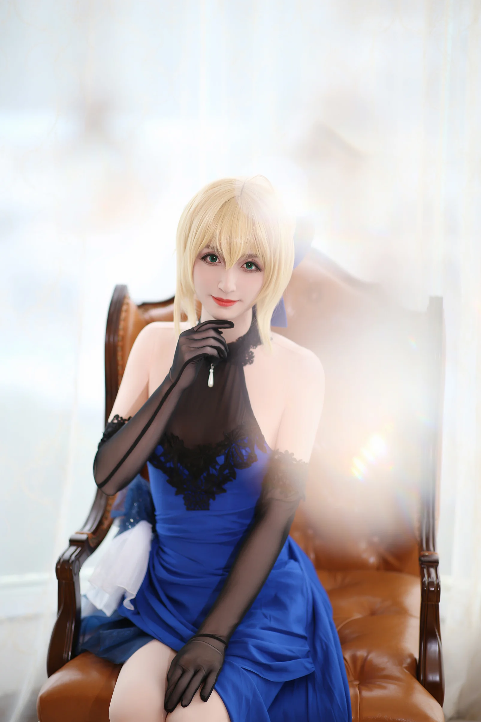 Fate/EXTELLA 阿尔托莉娅 蓝礼服 COS写真