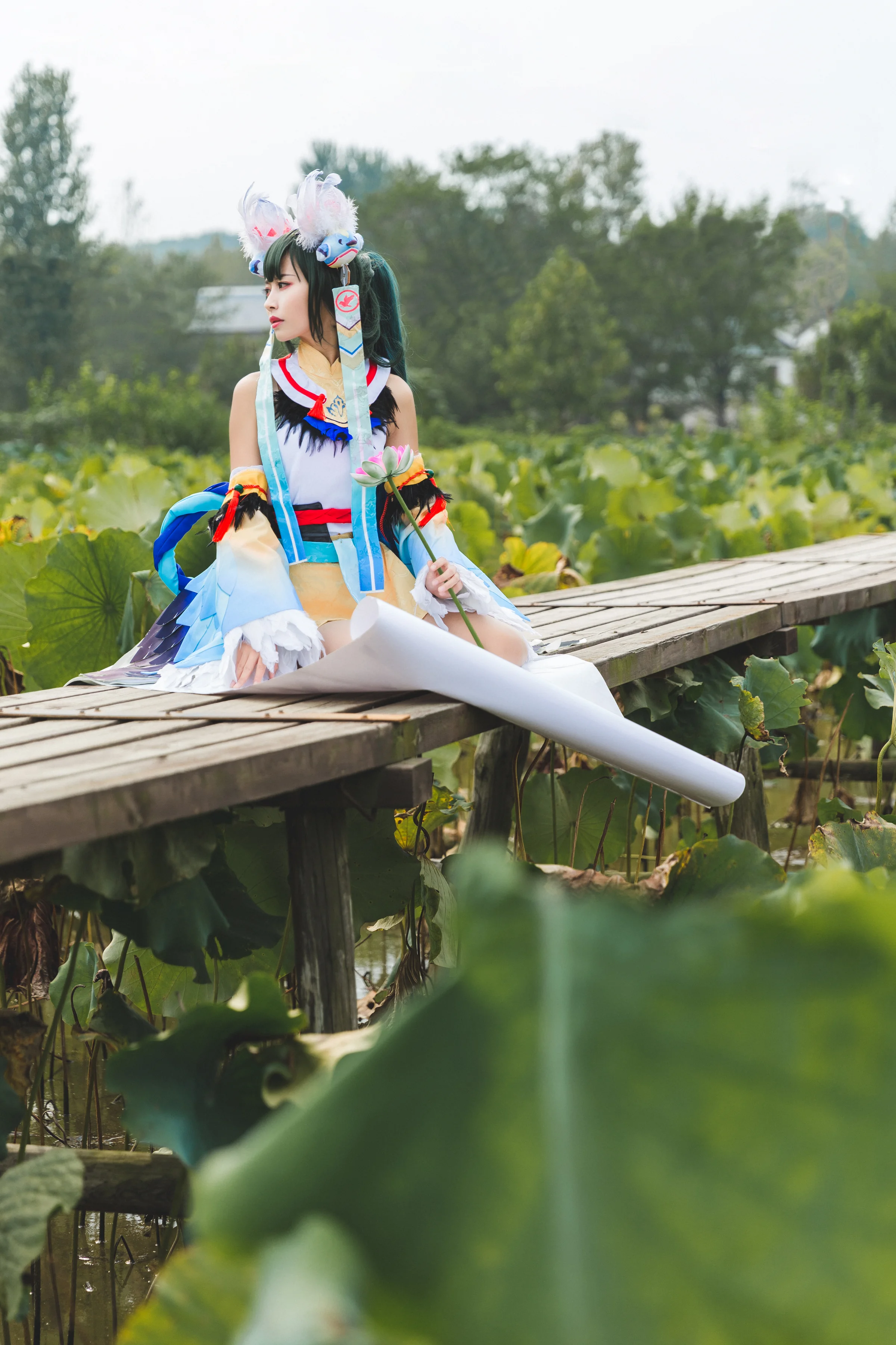 阴阳师花鸟卷COS写真,花鸟卷新皮闲池荷香