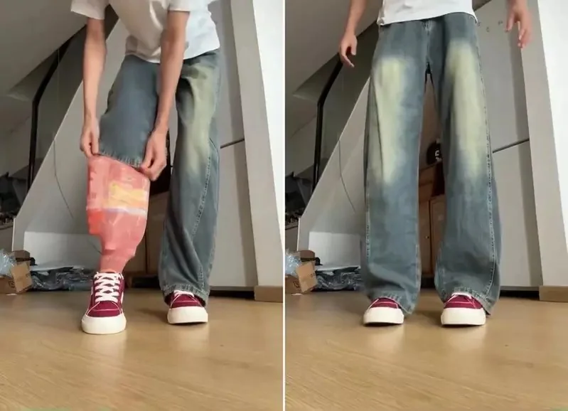 《史上最貼心賣家》顧客擔心腿太粗褲子穿不下，於是賣家還親自下場示範保證｜高清图片集