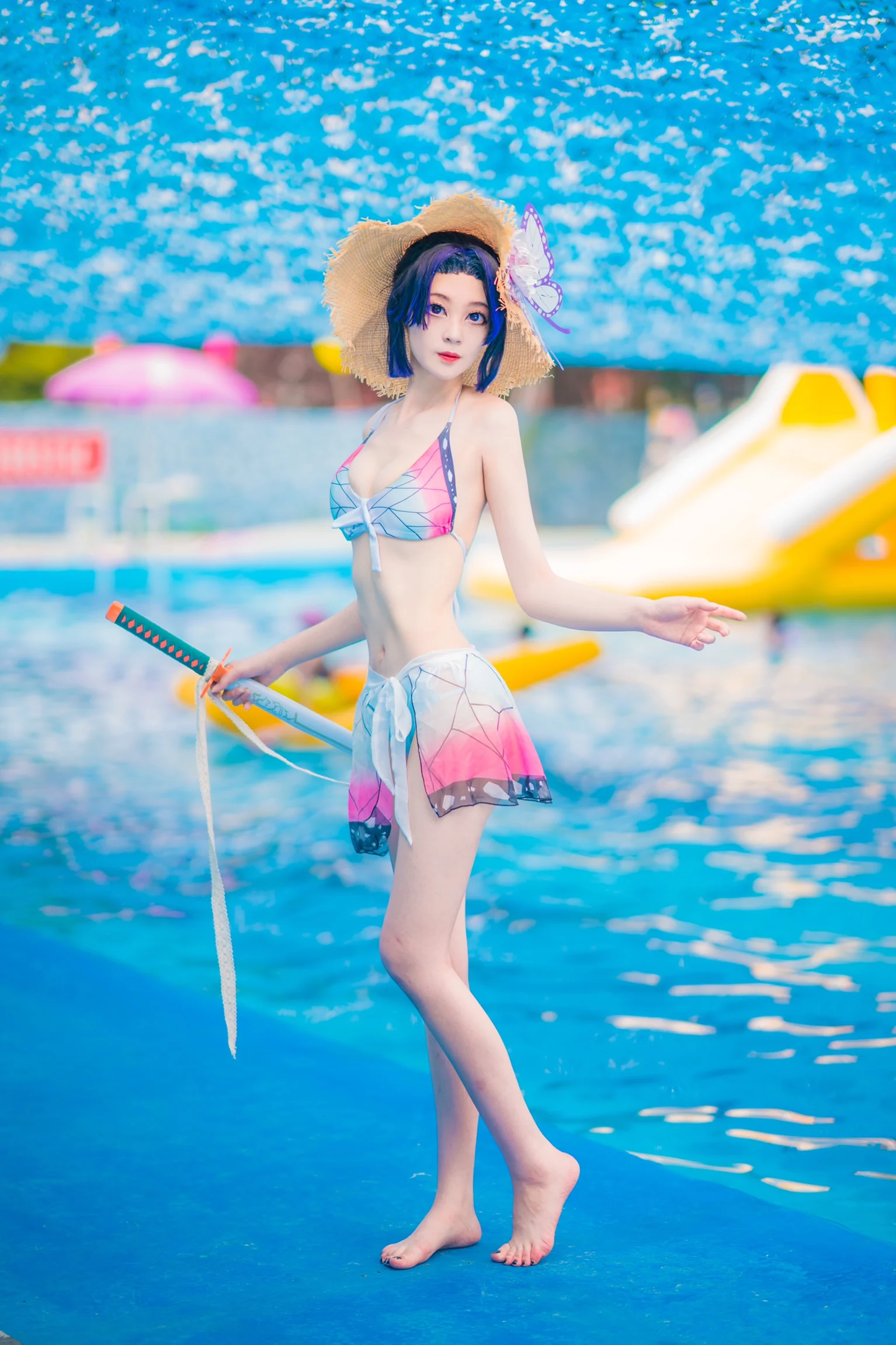 鬼灭同人泳装-蝴蝶忍比基尼COS写真