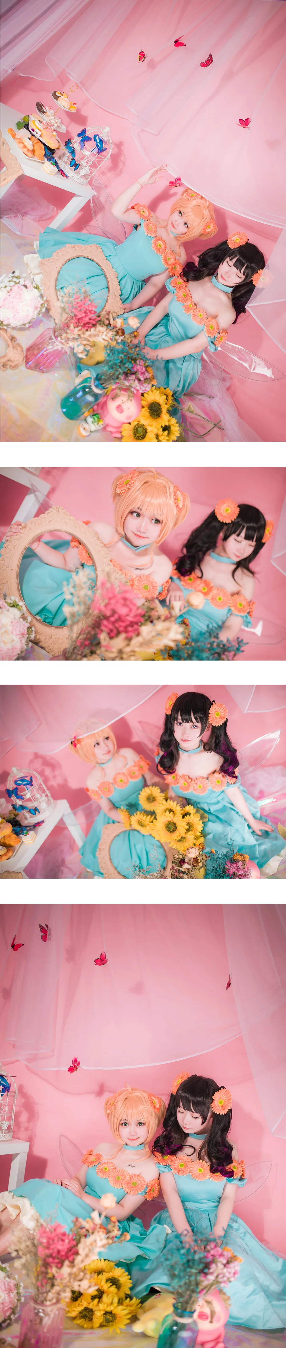 【 魔卡少女樱】向日葵插画知樱COS写真