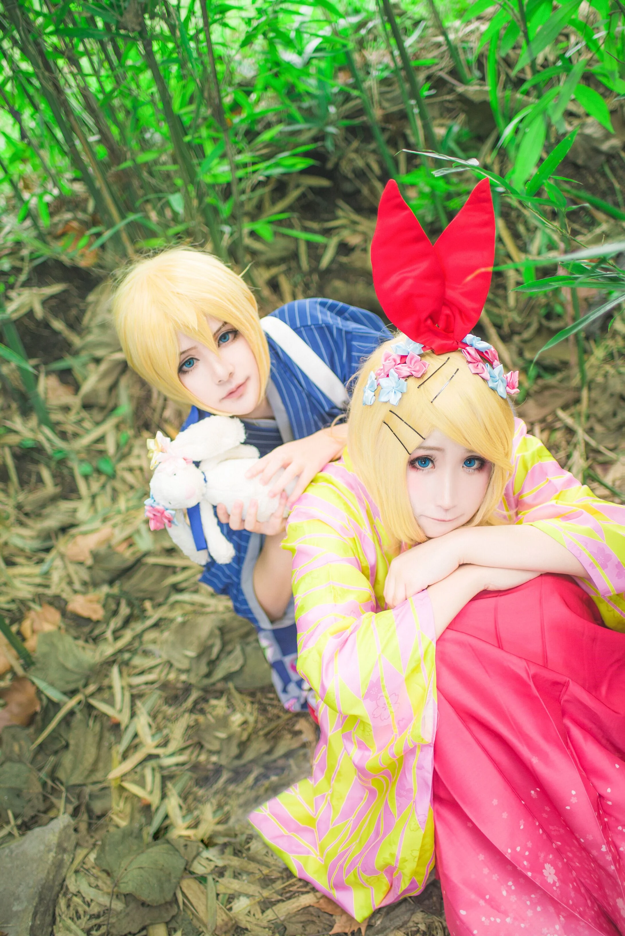 VOCALOID镜音连花色衣手办COS写真