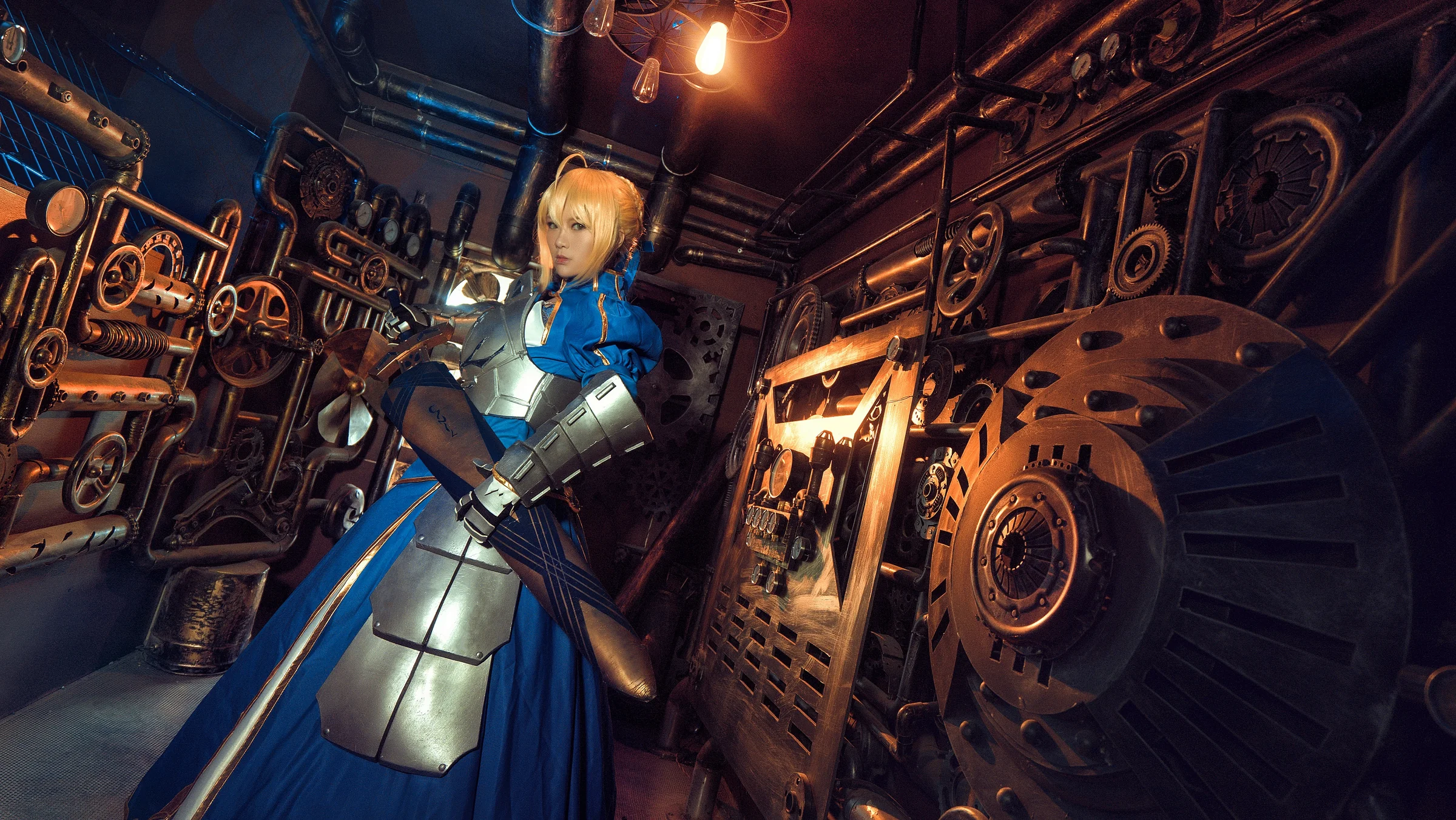 Fate——saber蓝战COS写真