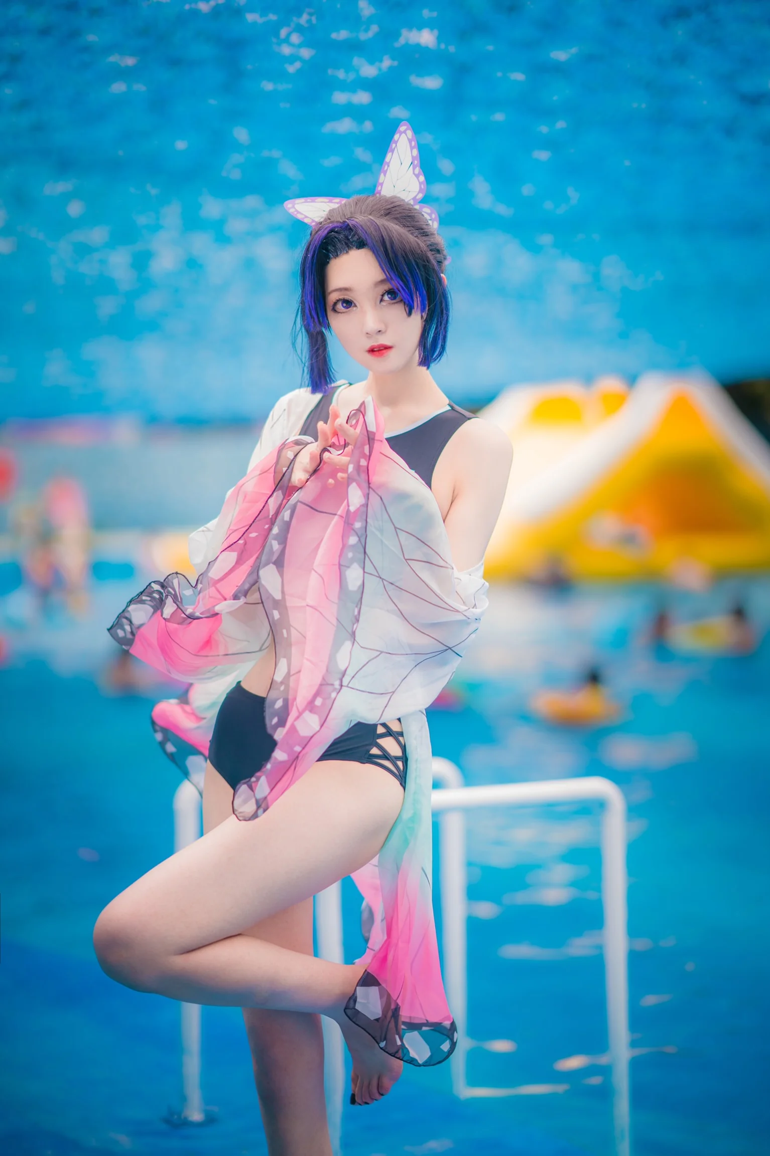 鬼灭同人泳装-蝴蝶忍COS写真