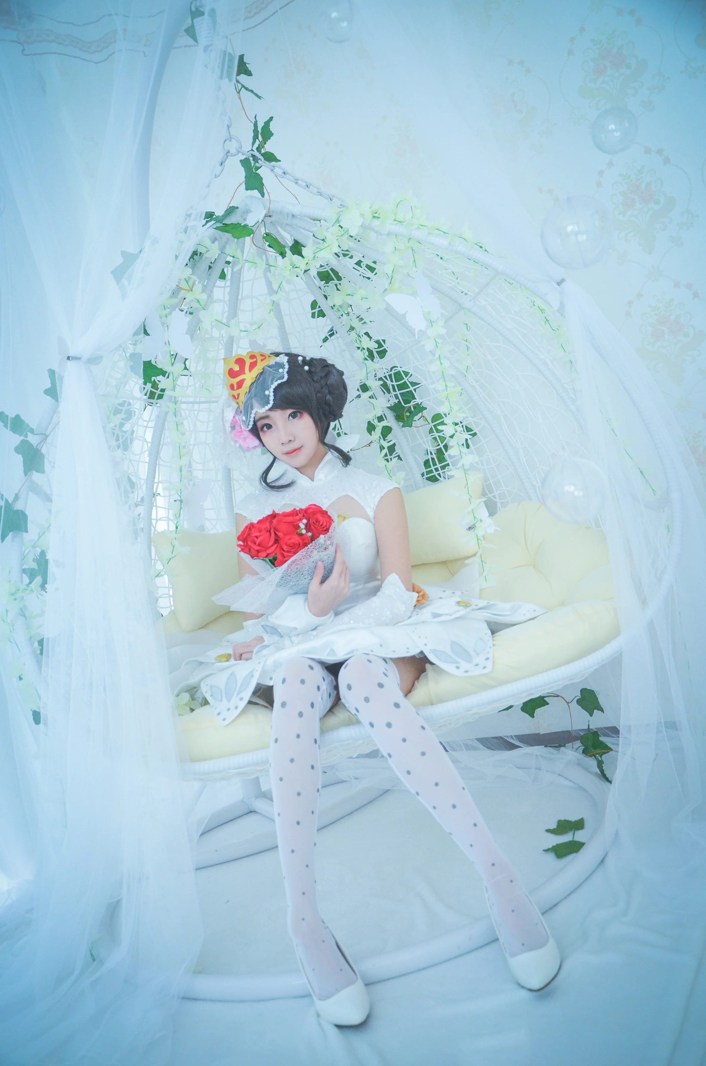 王者荣耀 小乔纯白花嫁COS写真