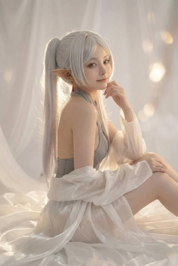 AI大神自制“芙莉莲”COS写真美图：黑丝美腿太涩了！