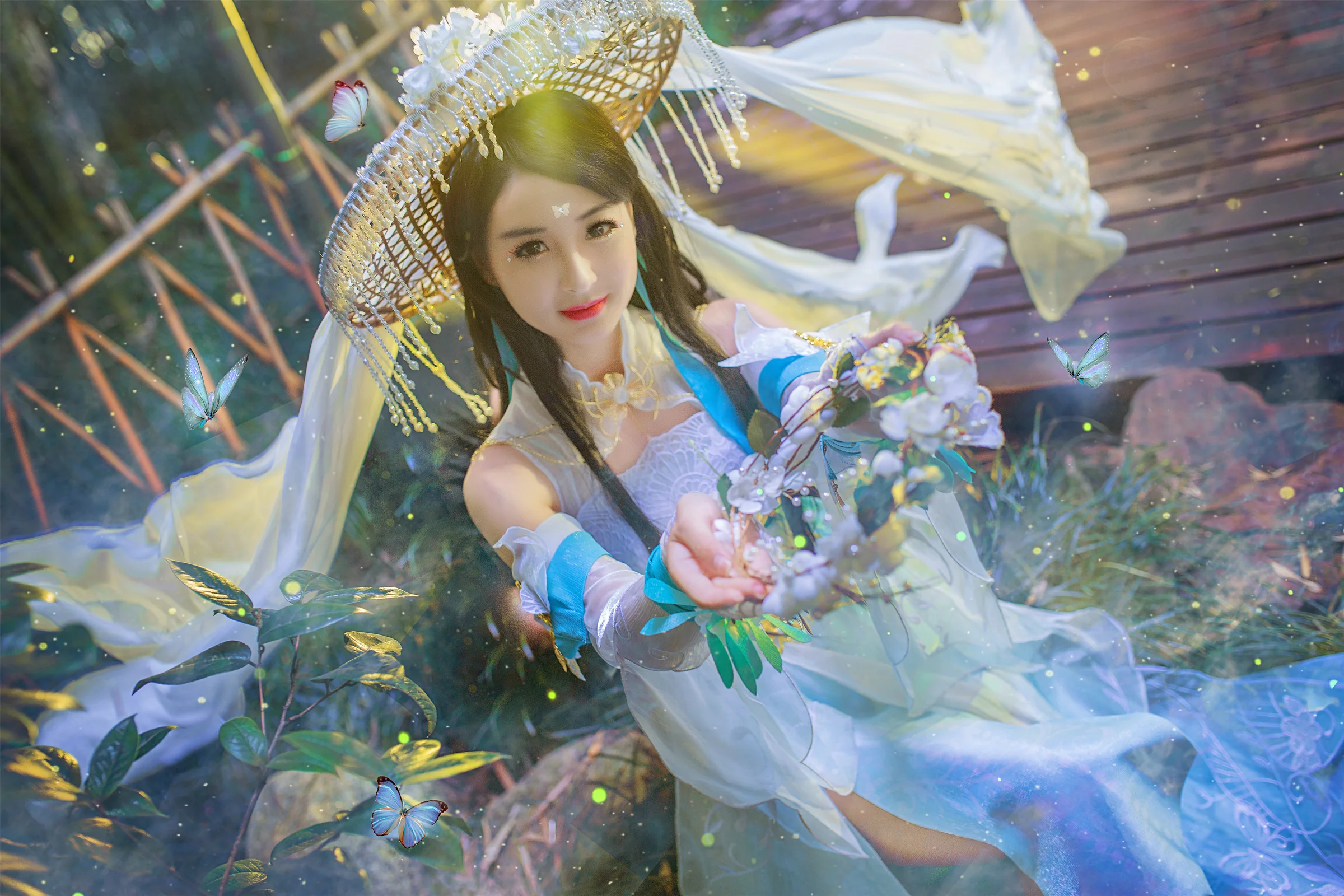 逆水寒素问·晚竹蝶影COS写真