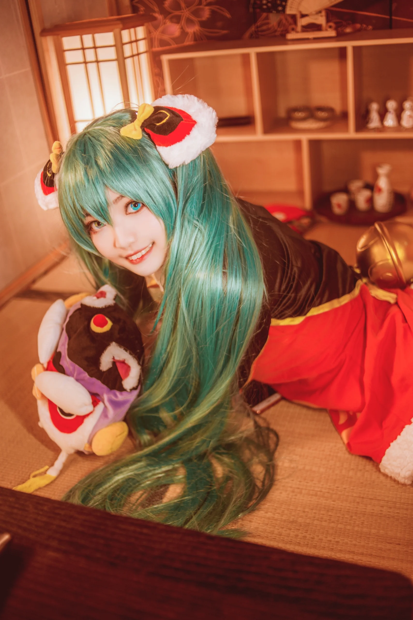 初音未来 新年舞狮COS写真