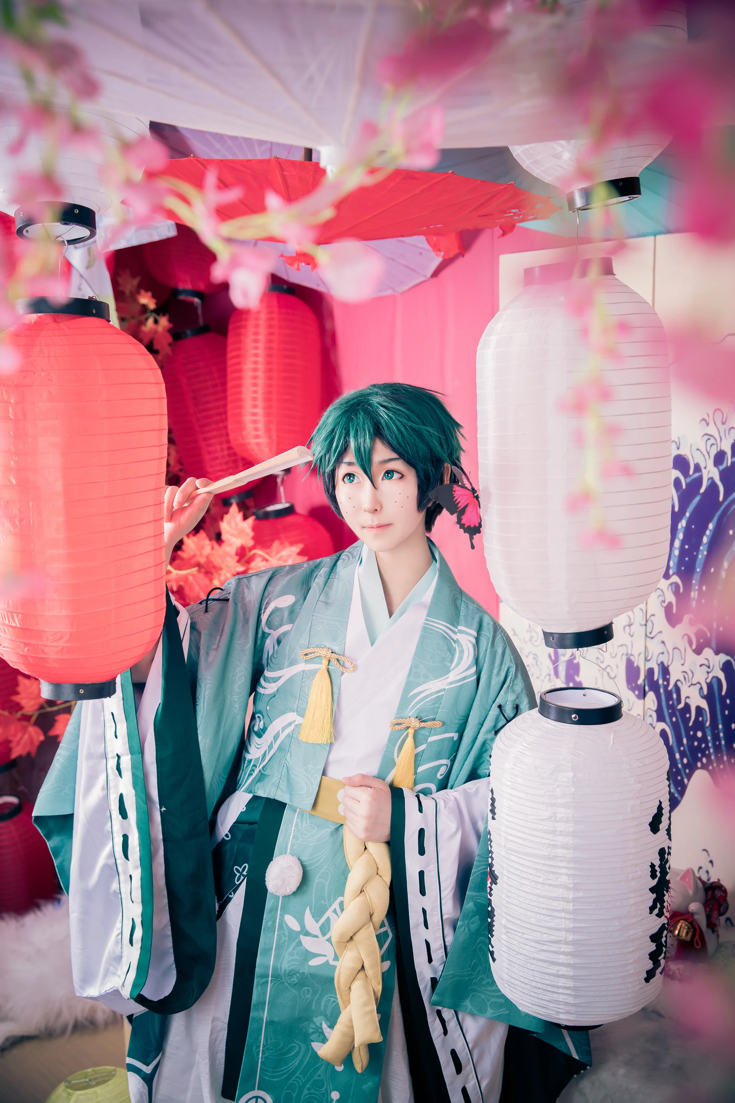 我的英雄学院绿谷出久花季和服COS写真