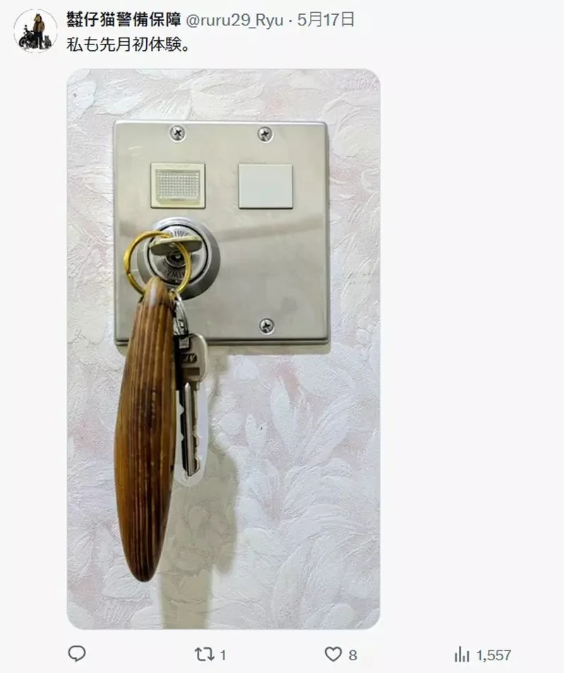 網友分享獨特的旅館電源開關 不是插房卡而是一款插鑰匙的設計｜高清图片集