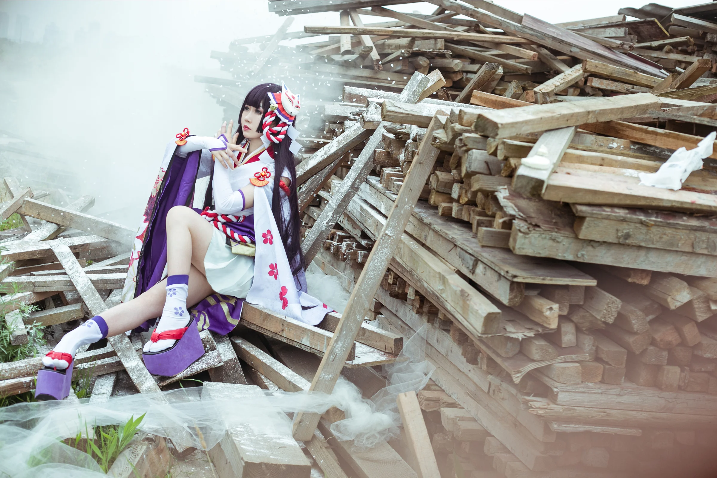 【阴阳师雪女】残雪COS写真