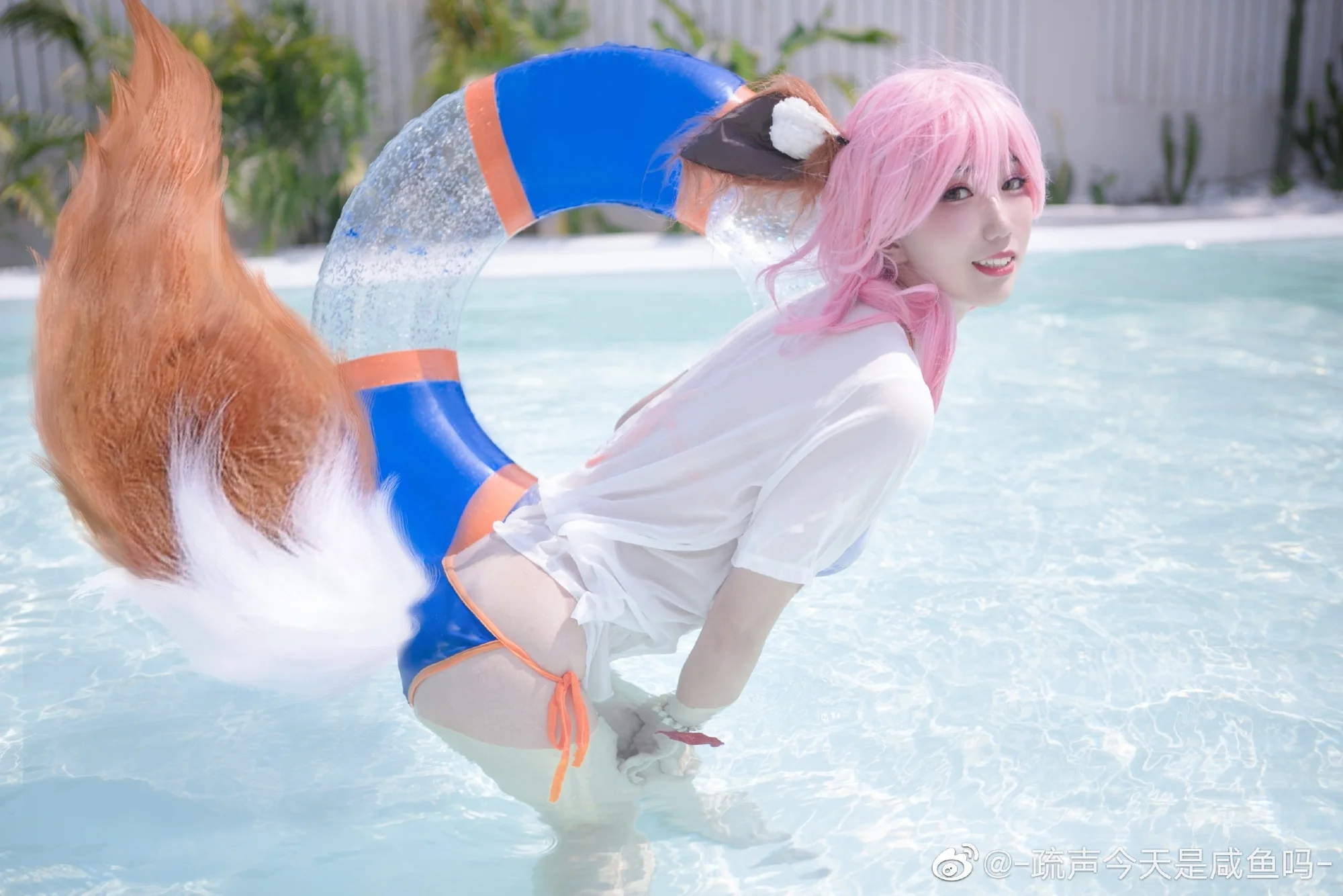 玉藻前COS写真 太阳女神也不能被晒，所以才会带伞哦？