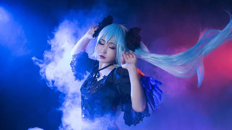miku哥特装初音 COS写真