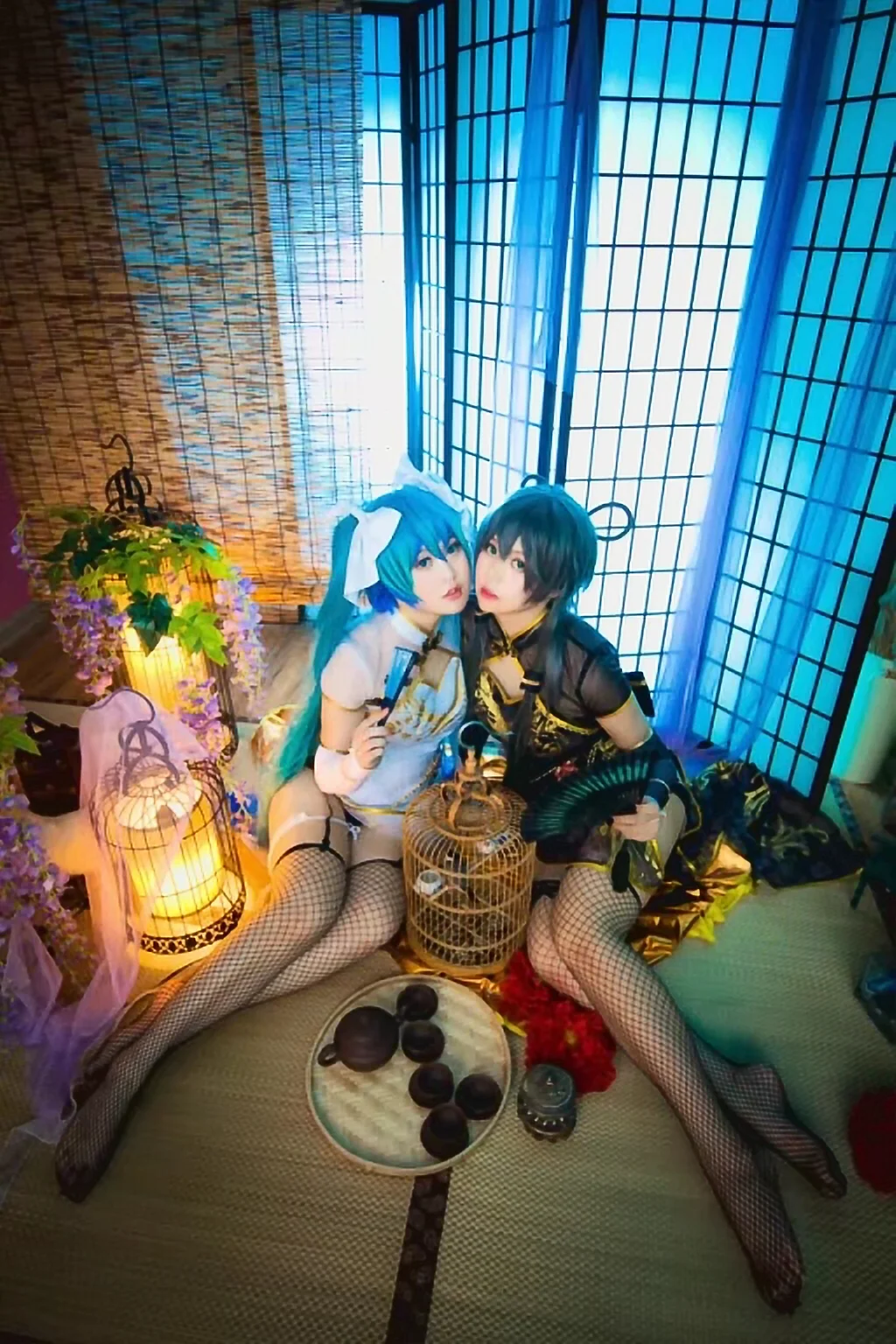 金丝雀 初音ミクx洛天依COS写真