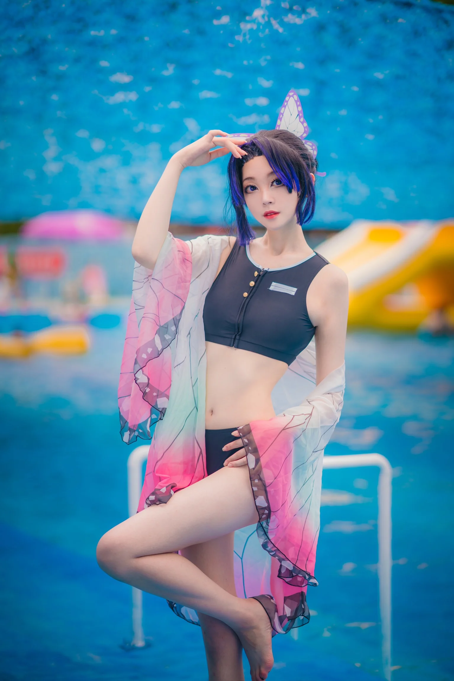 鬼灭同人泳装-蝴蝶忍COS写真